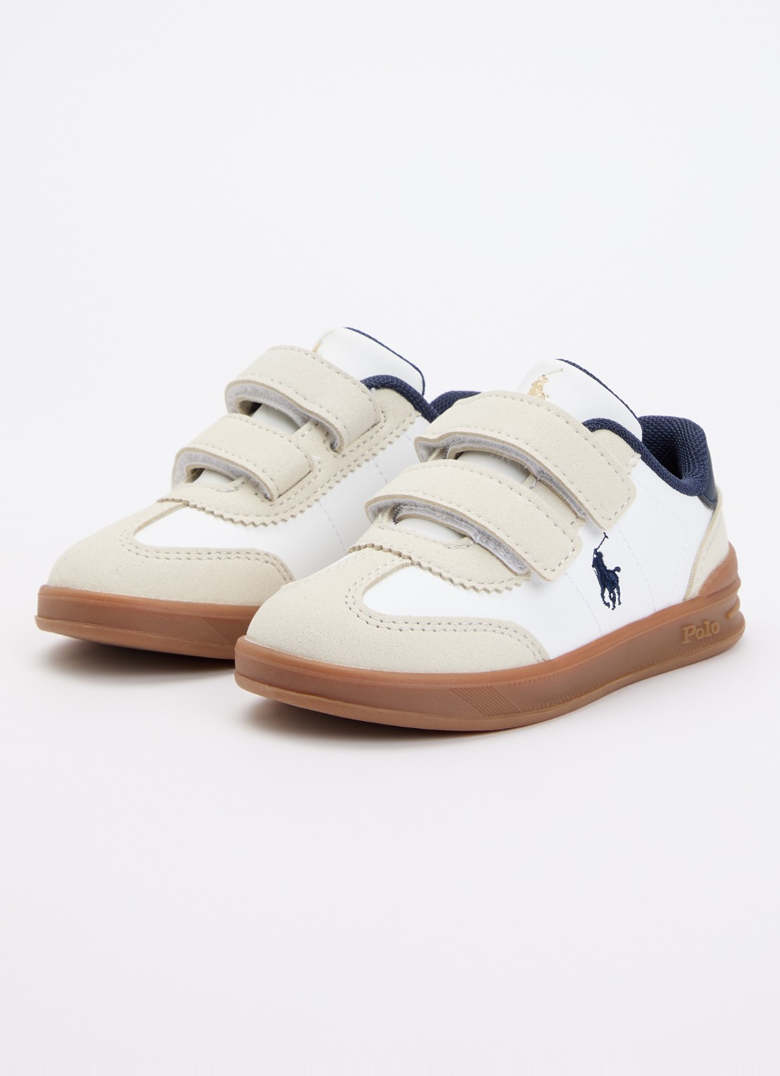 Ralph Lauren T-Hollis sneaker met logo  - voorkant 3 wit