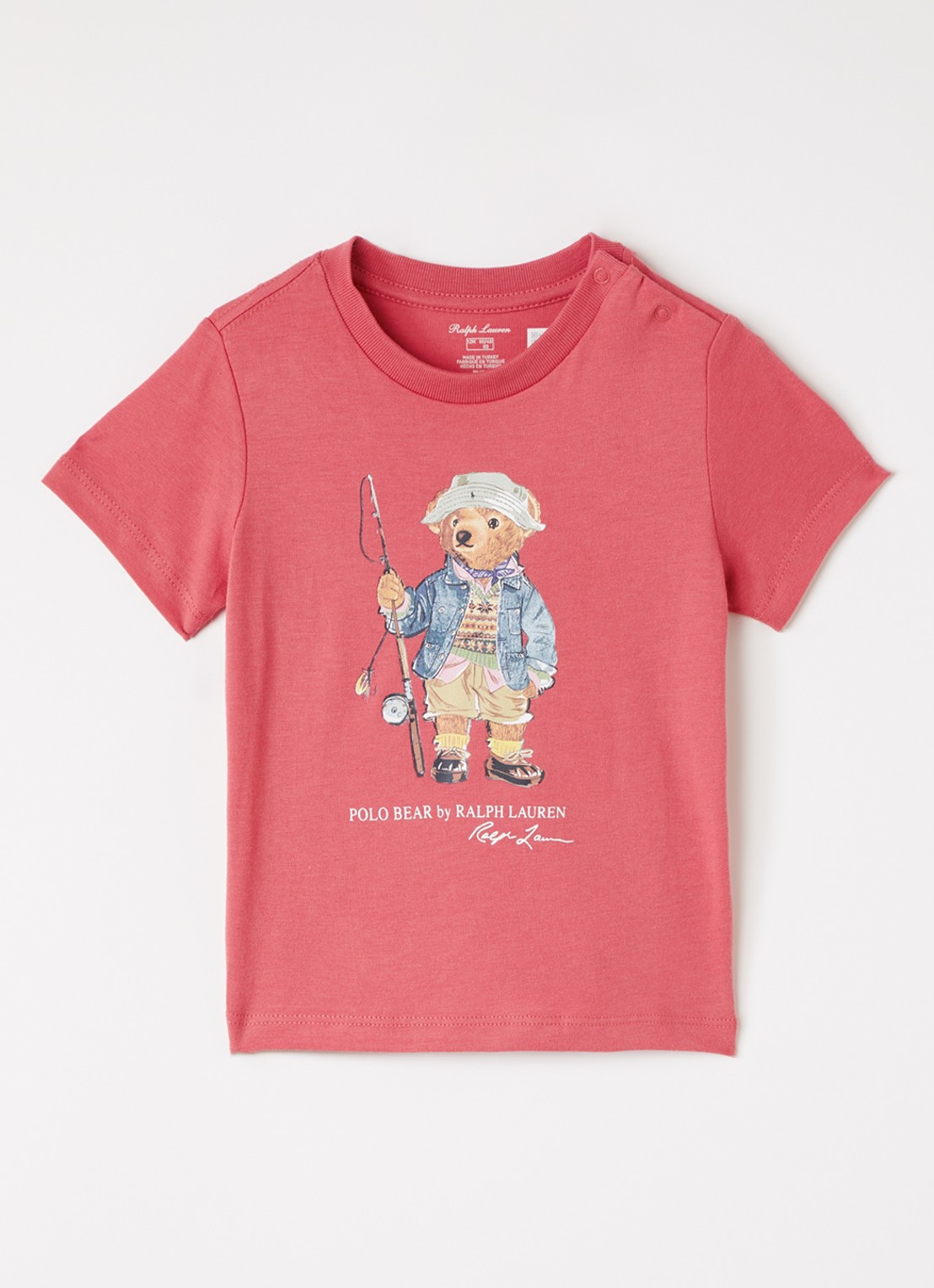 Ralph Lauren T-shirt jurk met logoprint - voorkant cranberryrood