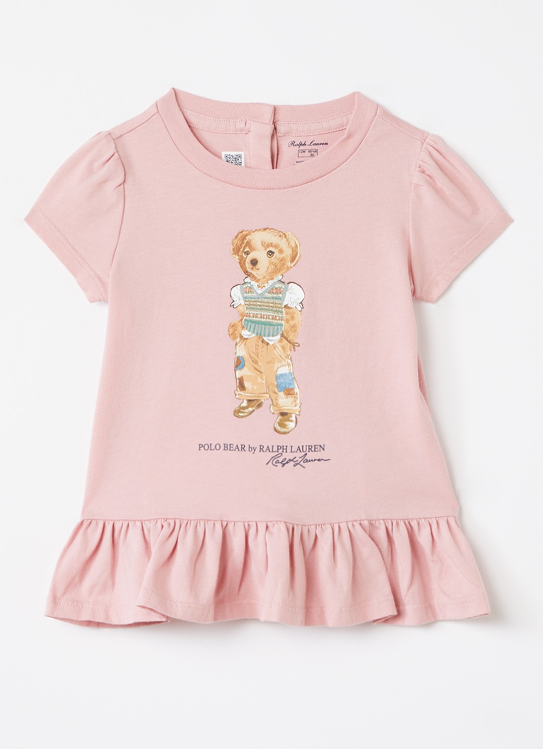 Ralph Lauren T-shirt jurk met logoprint - voorkant 2 roze