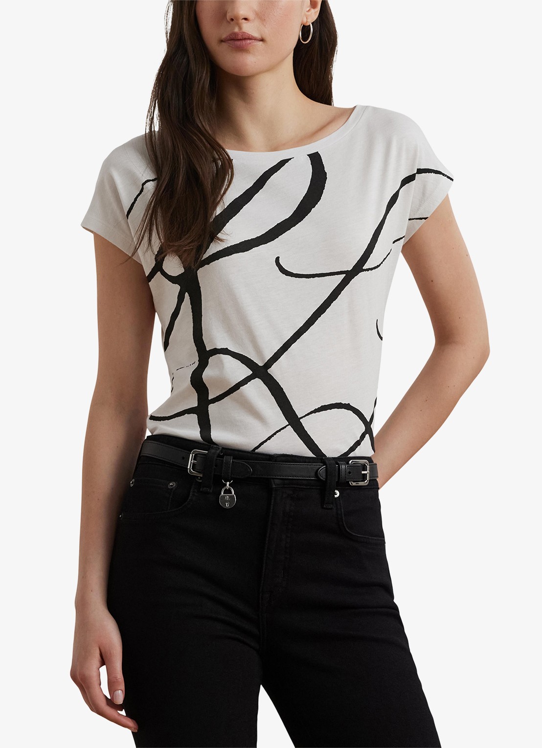 Ralph Lauren T-shirt met abstract dessin - detail 6 white / wit