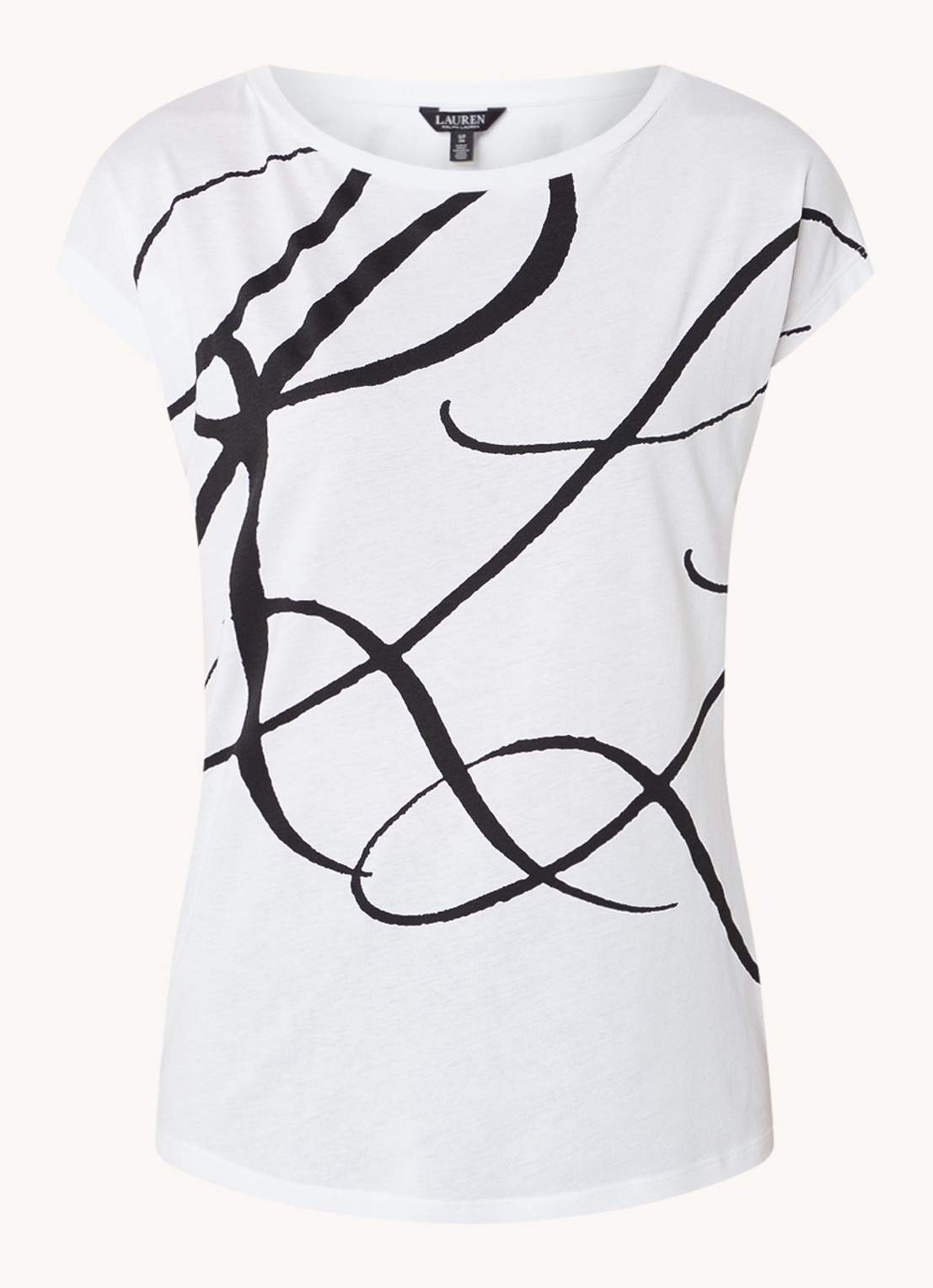 Ralph Lauren T-shirt met abstract dessin - voorkant 5 white / wit