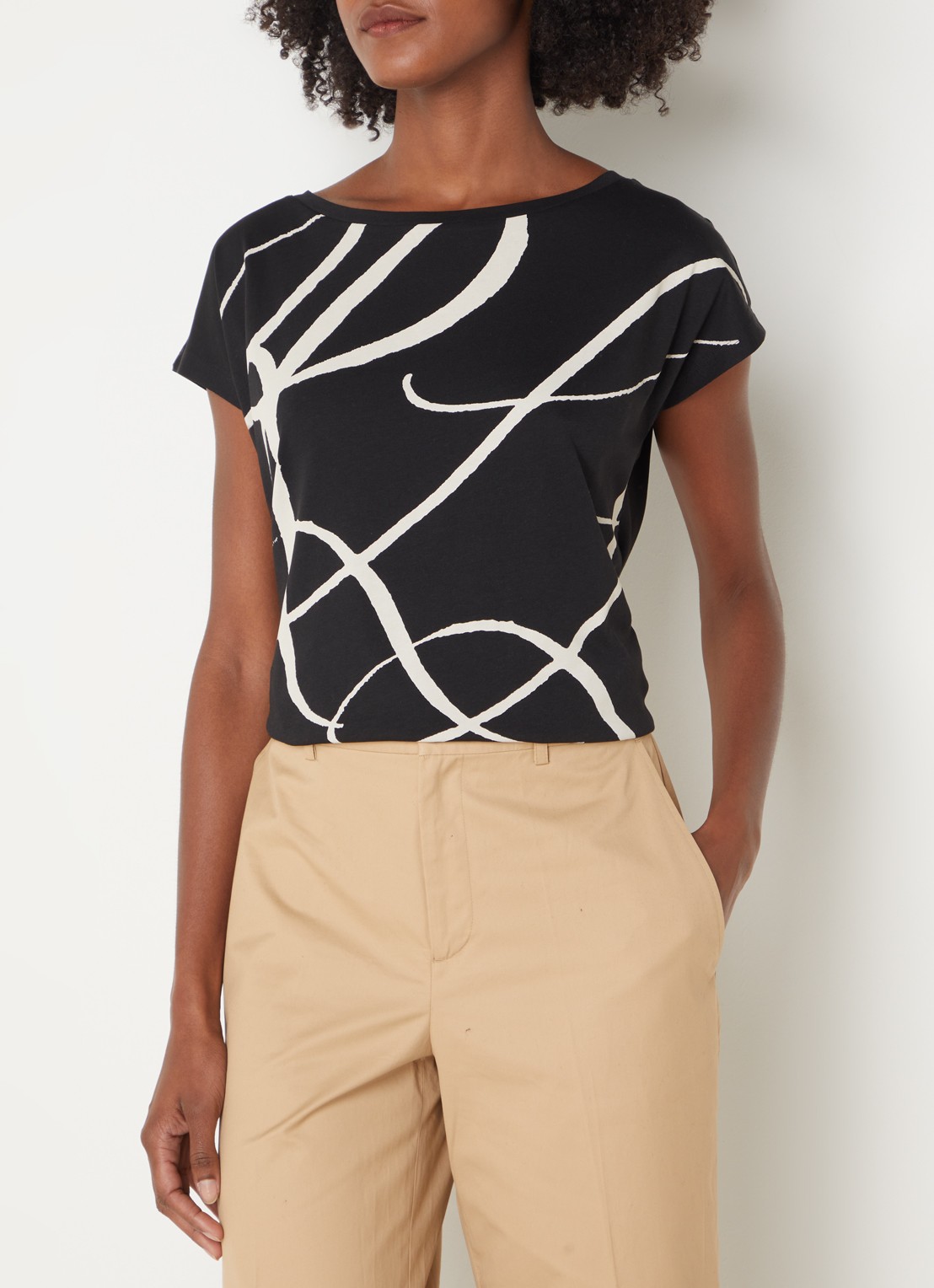 Ralph Lauren T-shirt met abstract dessin - detail 4 polo black / zwart