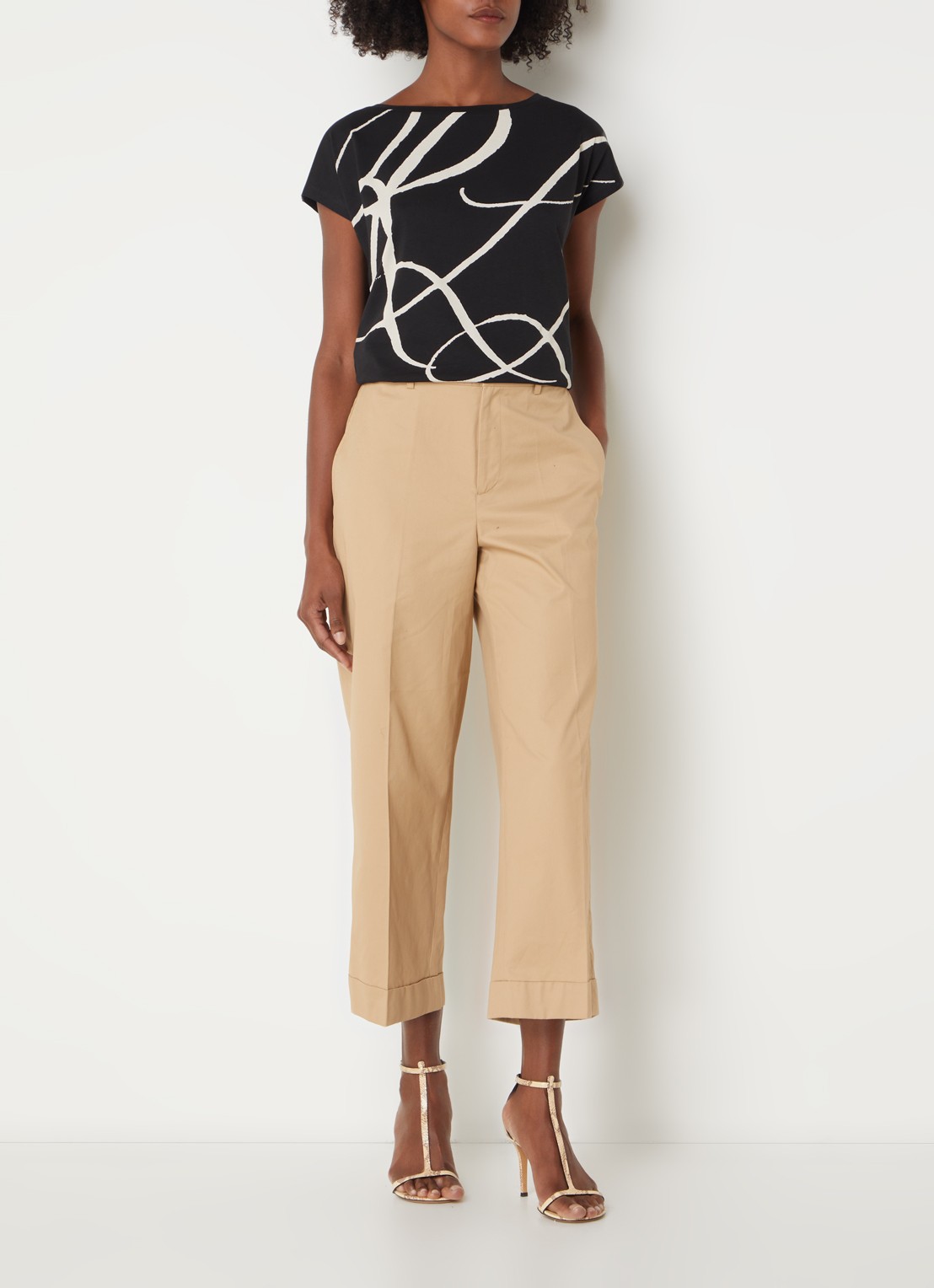 Ralph Lauren T-shirt met abstract dessin - voorkant 2 polo black / zwart