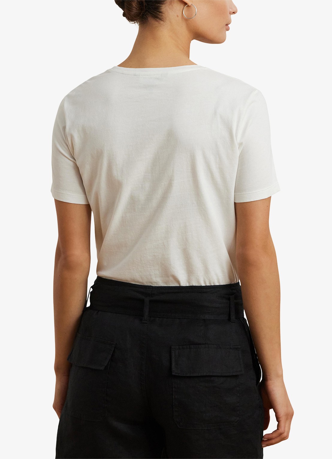 Ralph Lauren T-shirt met borduring en stretch - achterkant 5 wit