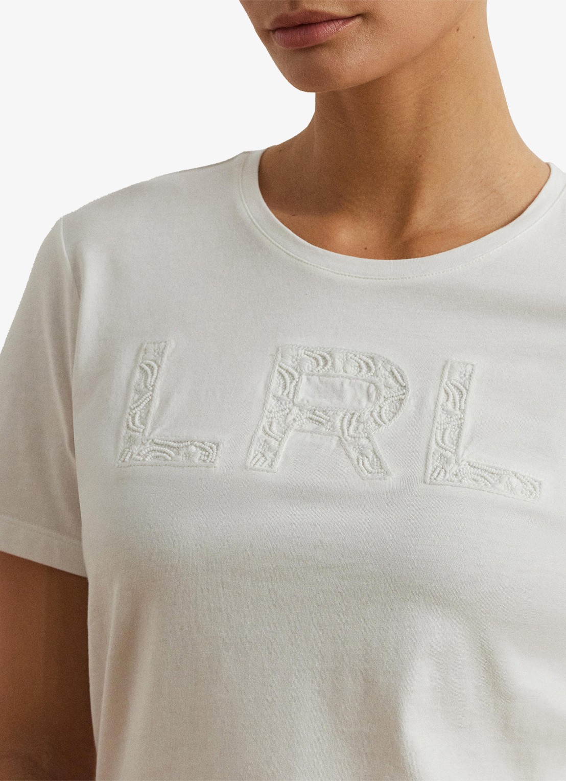 Ralph Lauren T-shirt met borduring en stretch - detail 4 wit