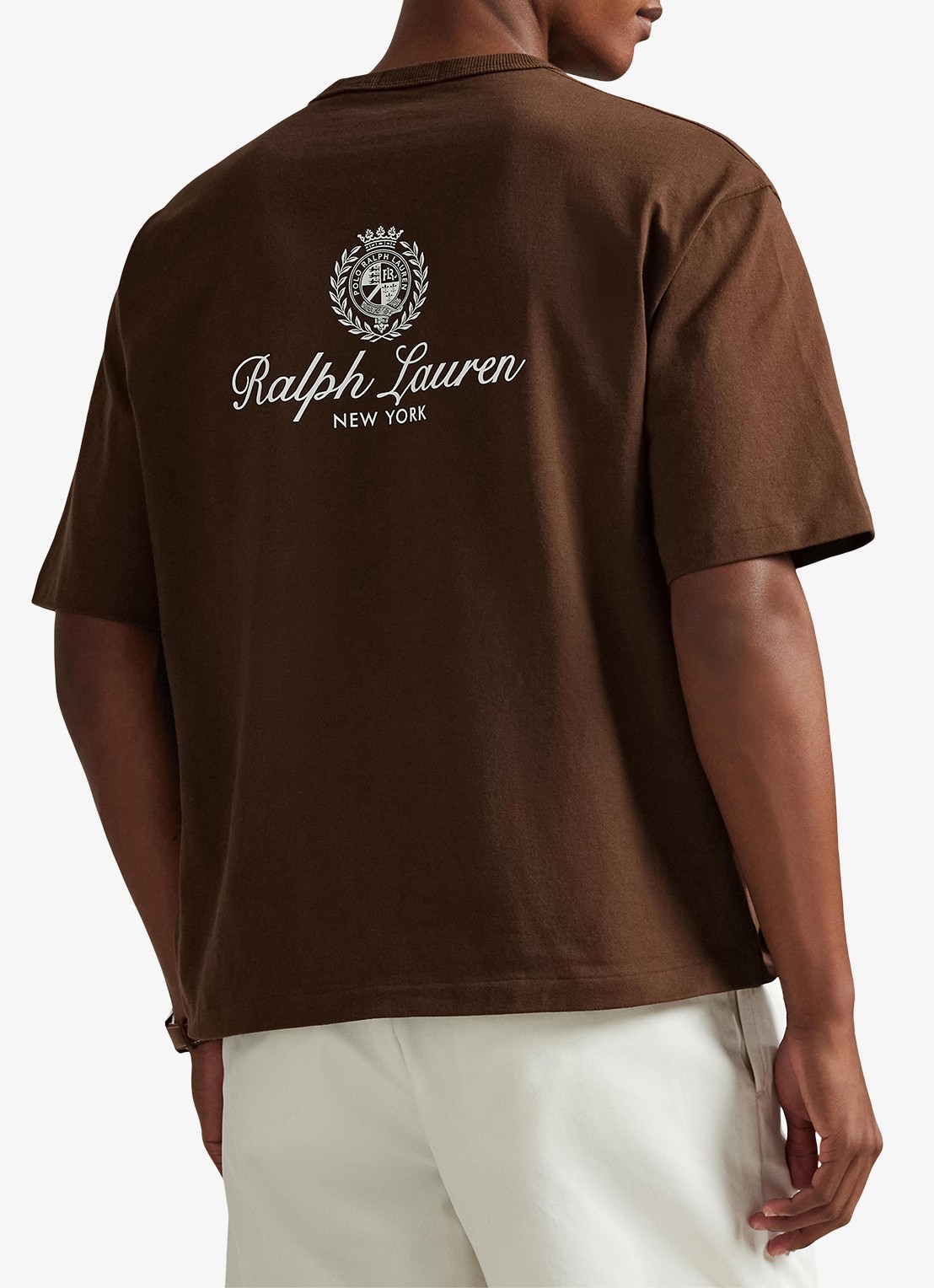 Ralph Lauren T-shirt met logo- en backprint - achterkant 3 branch brown-3s7t