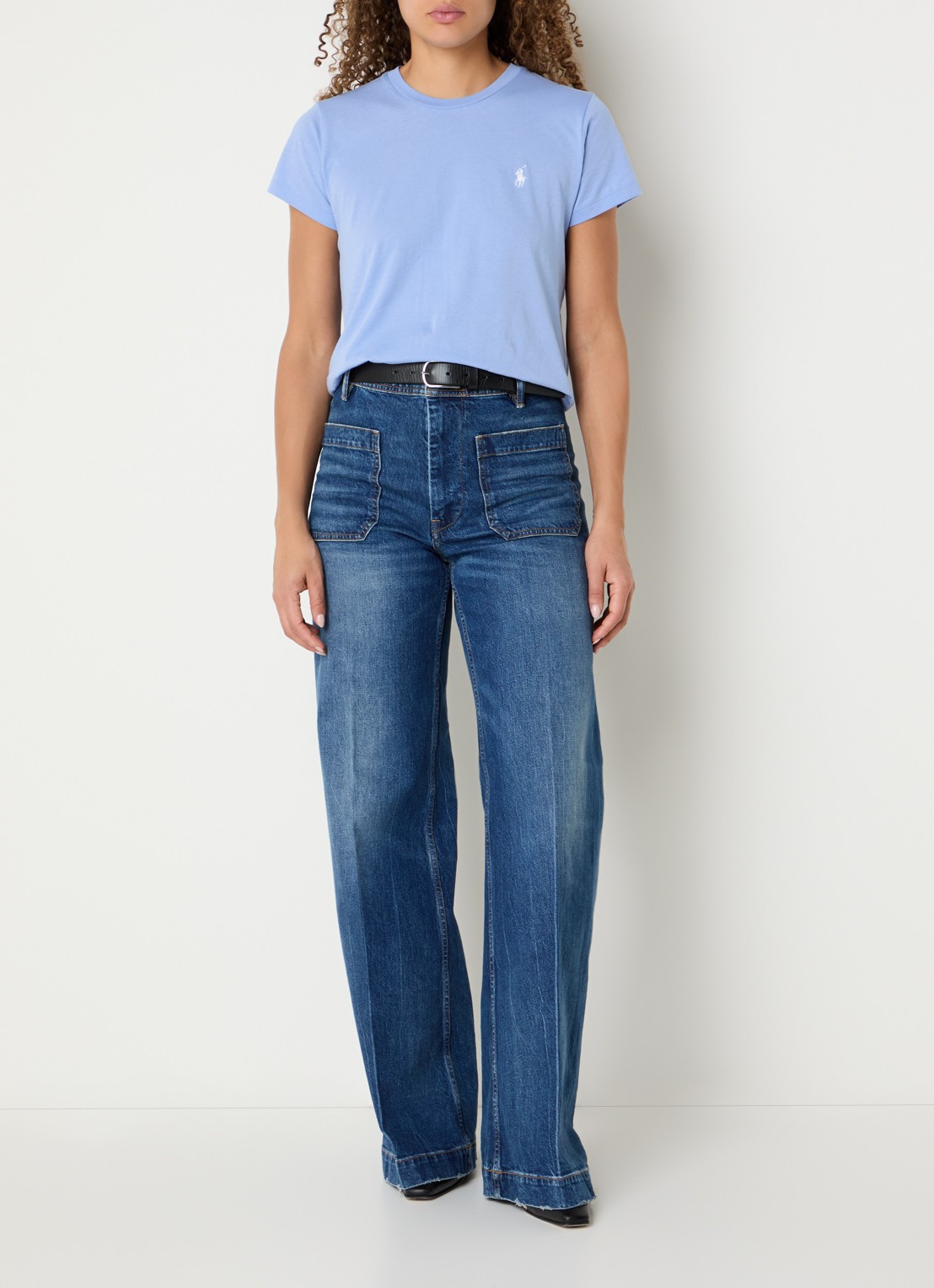 Ralph Lauren T-shirt met logo - voorkant 3 blauwgrijs