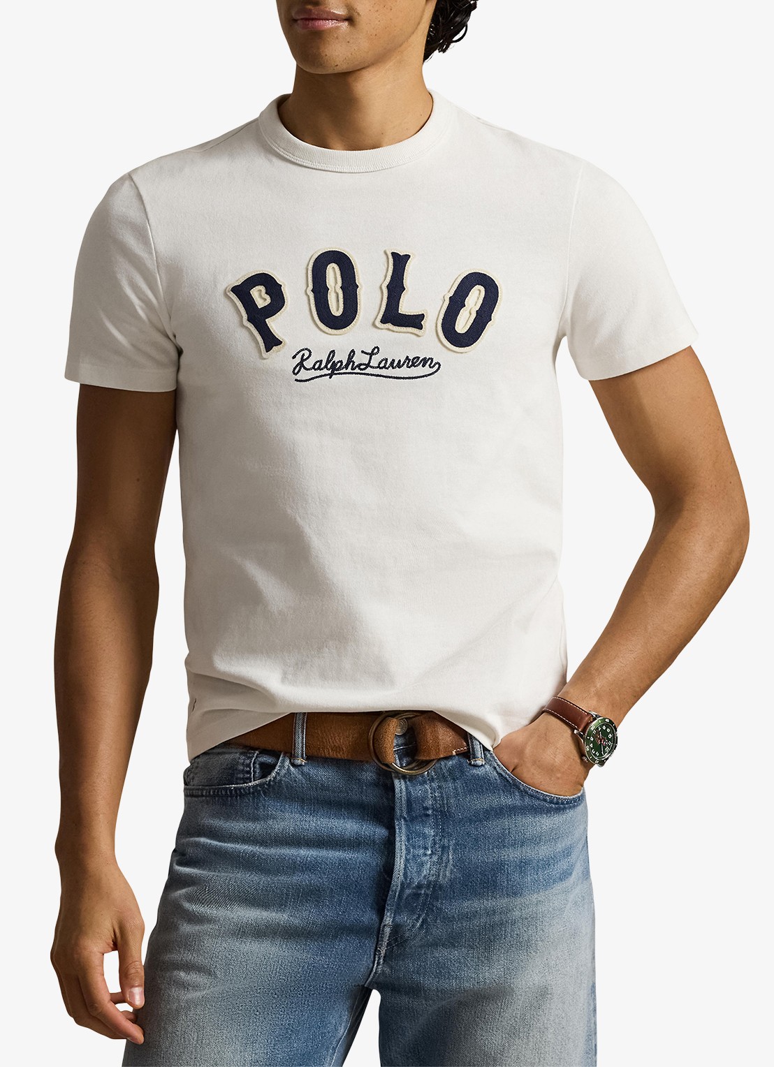 Ralph Lauren T-shirt met logo - detail 4 deckwash white / wit