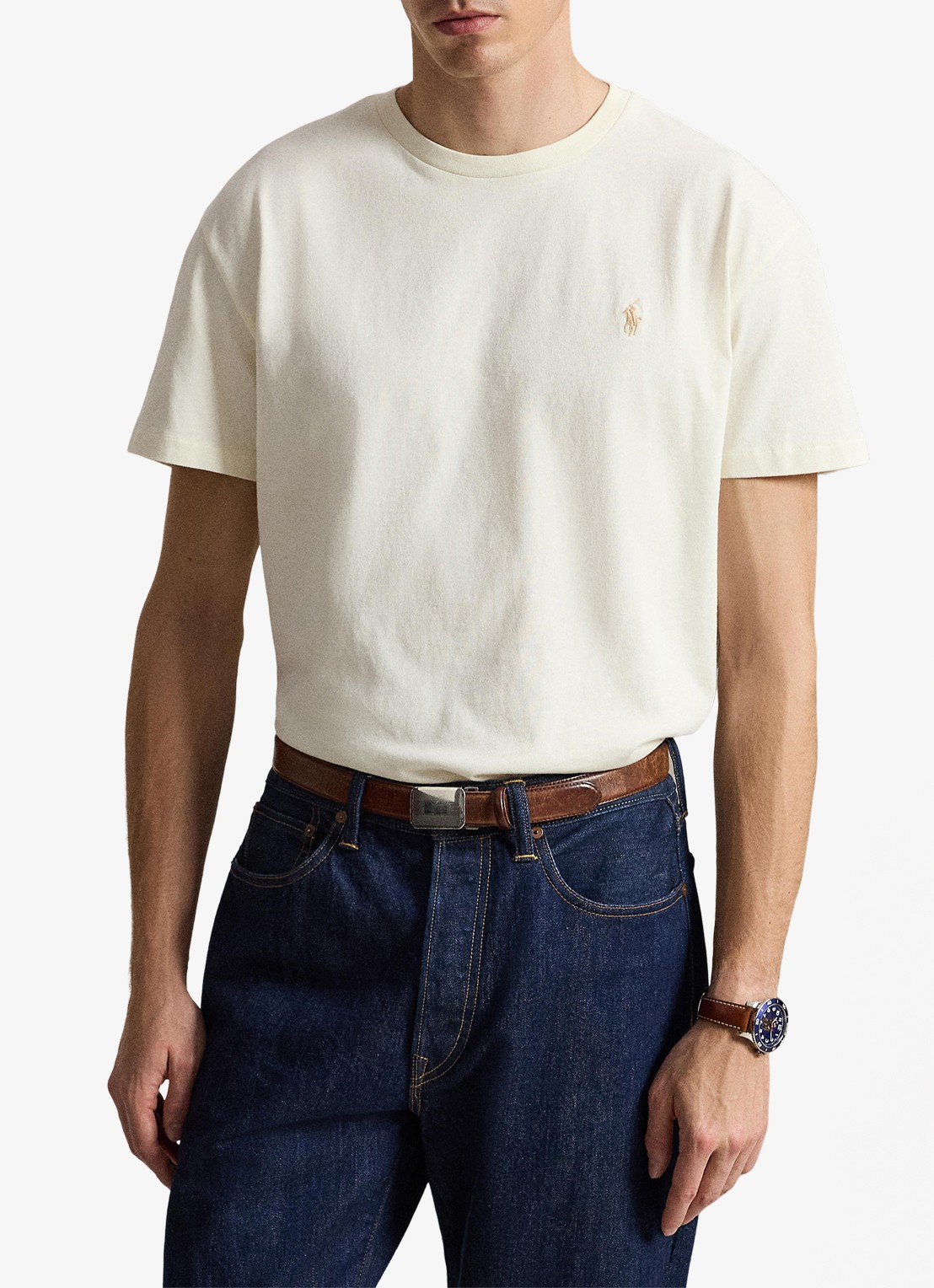 Ralph Lauren T-shirt met logo - voorkant 3 clubhouse cream / crème