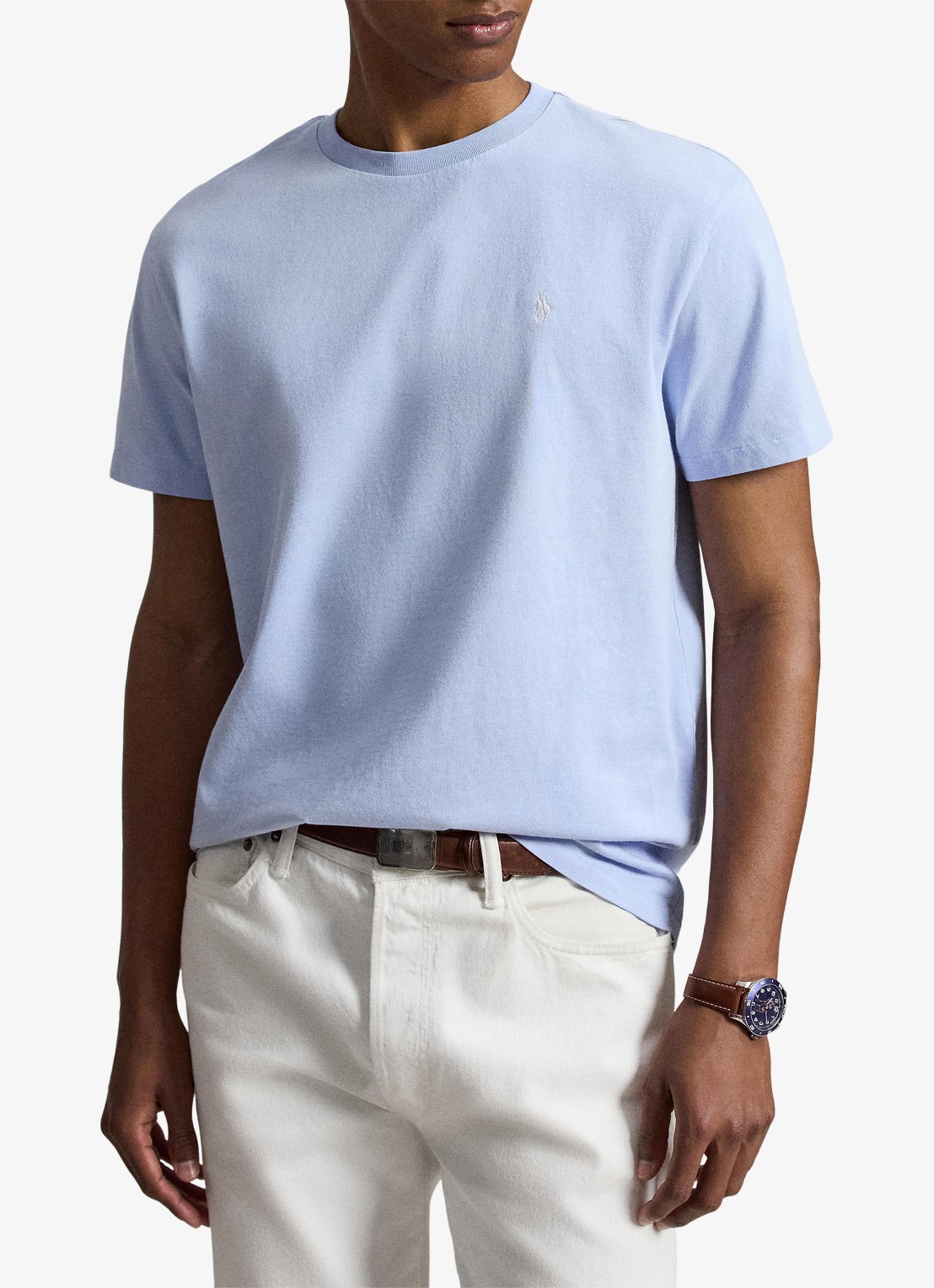 Ralph Lauren T-shirt met logo - voorkant 3 pebble blue / blauw