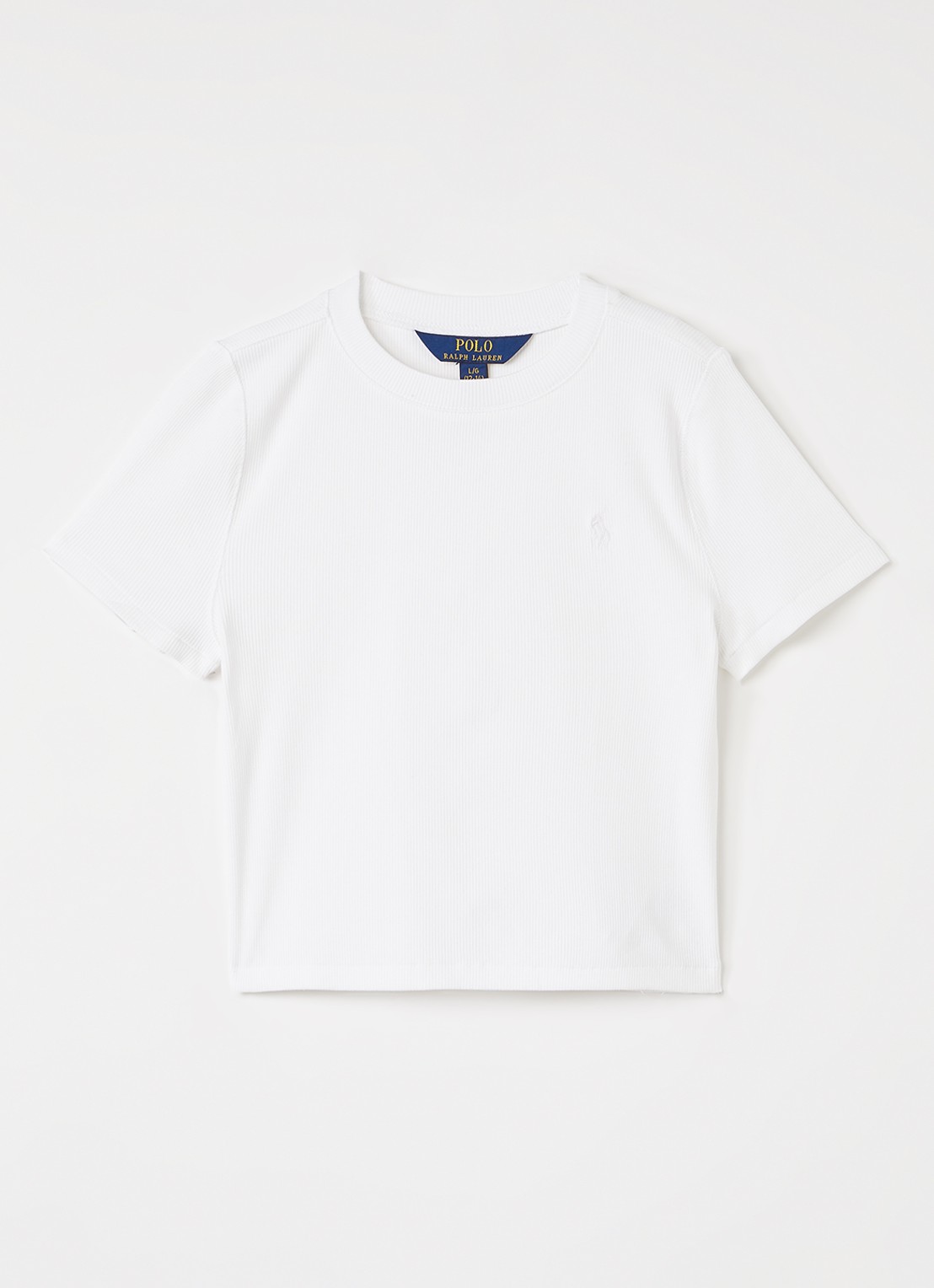 Ralph Lauren T-shirt met logobordring - voorkant wit