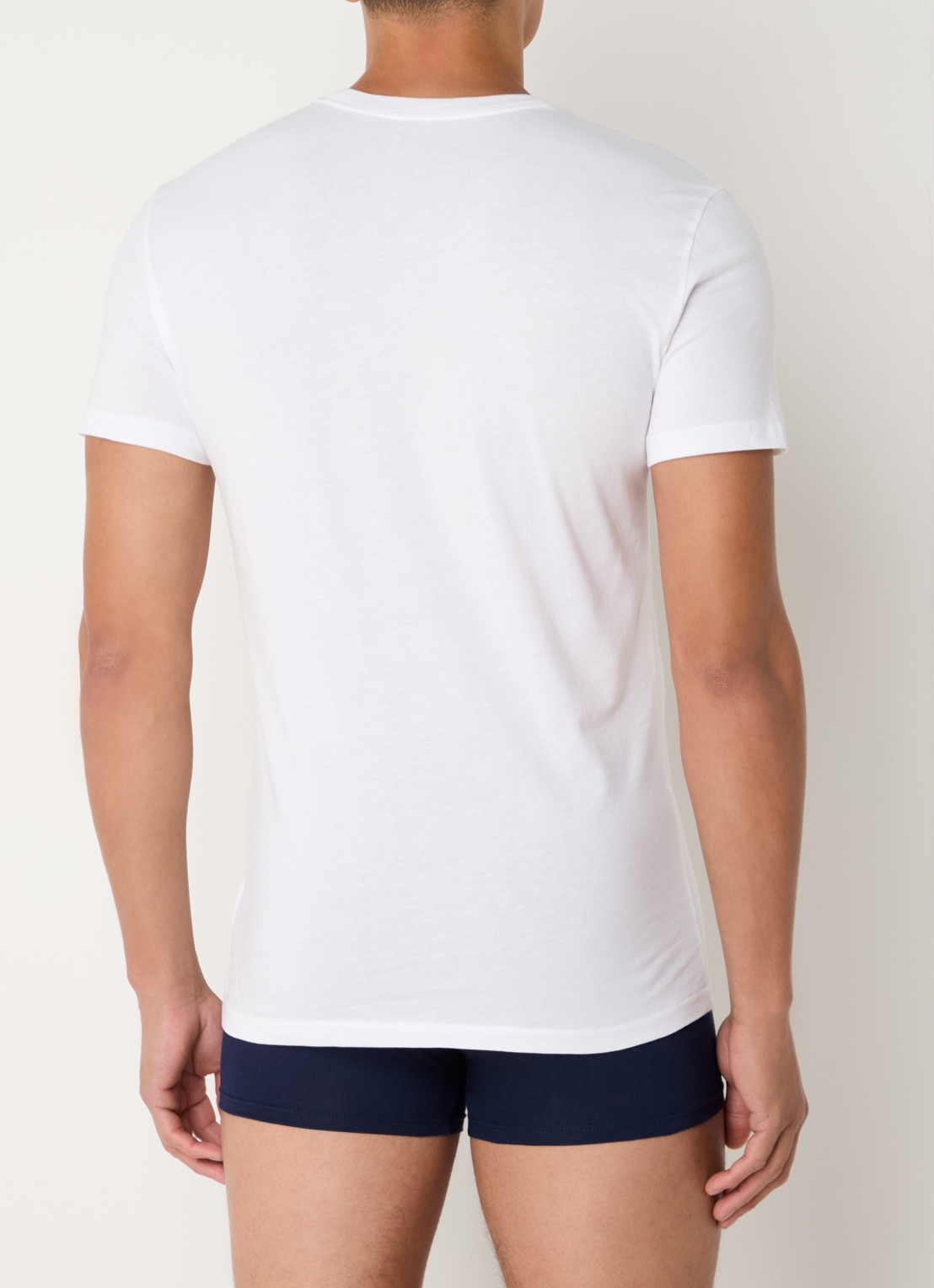 Ralph Lauren T-shirt met logoborduring in 3-pack - achterkant donkerblauw