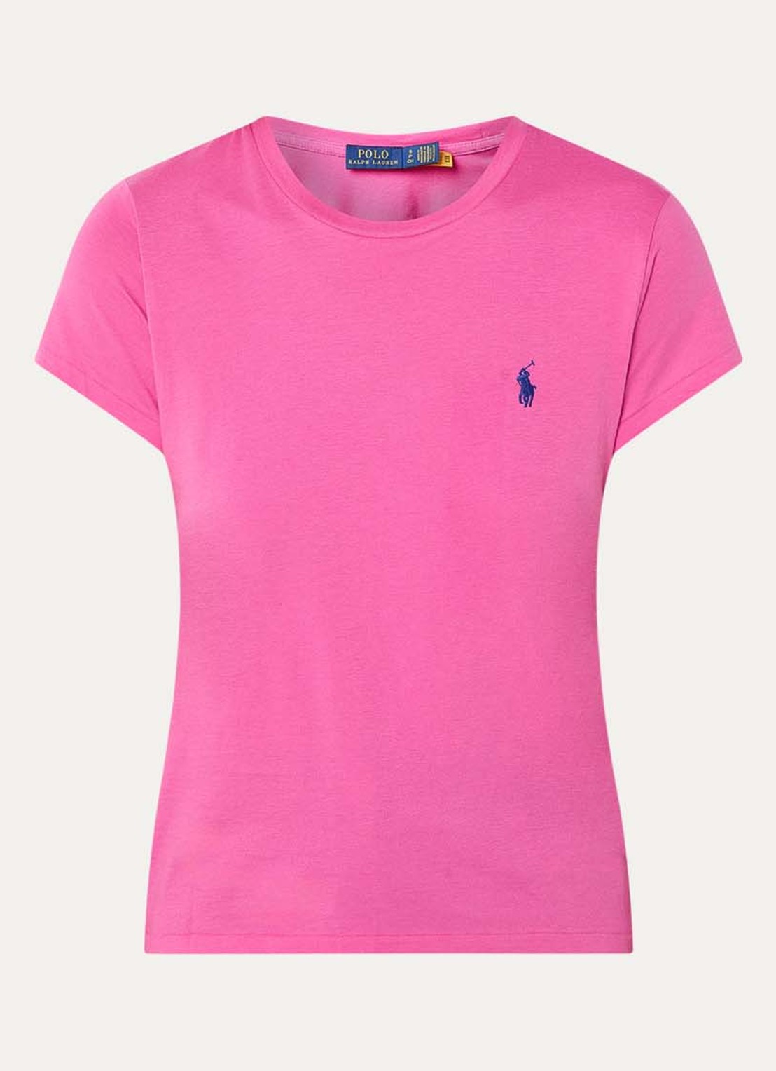 Ralph Lauren T-shirt met logoborduring - voorkant donkerroze