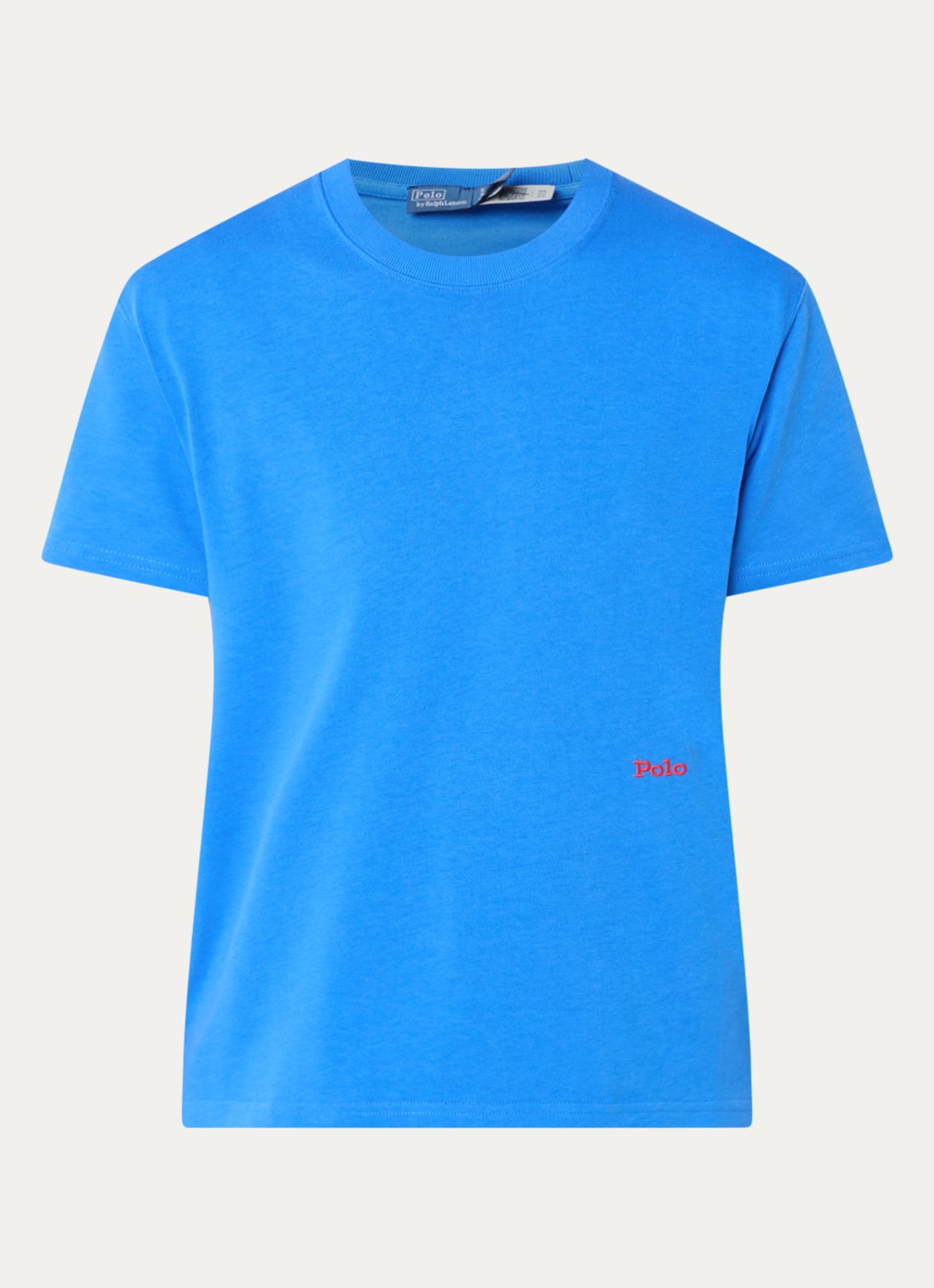 Ralph Lauren T-shirt met logoborduring - voorkant 2 lichtblauw
