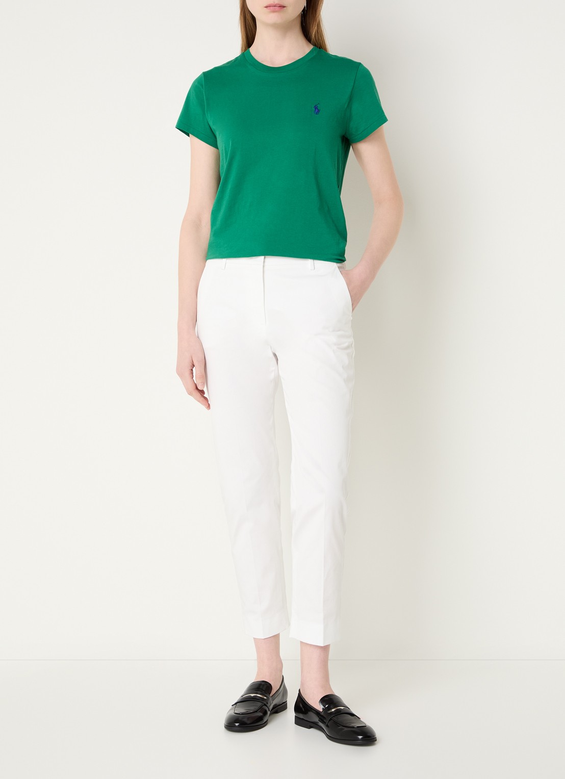 Ralph Lauren T-shirt met logoborduring - voorkant 3 groen