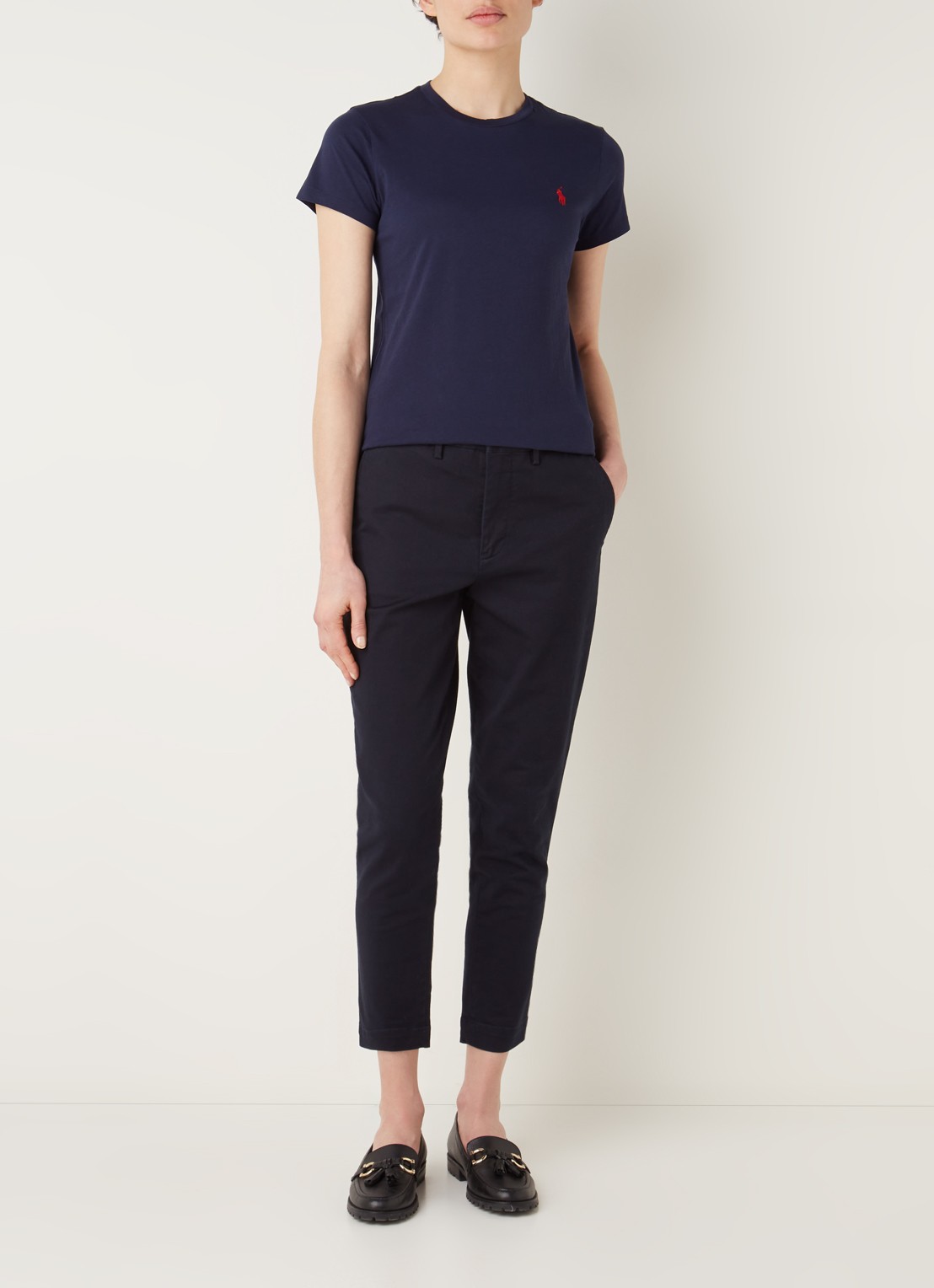 Ralph Lauren T-shirt met logoborduring - voorkant 3 donkerblauw