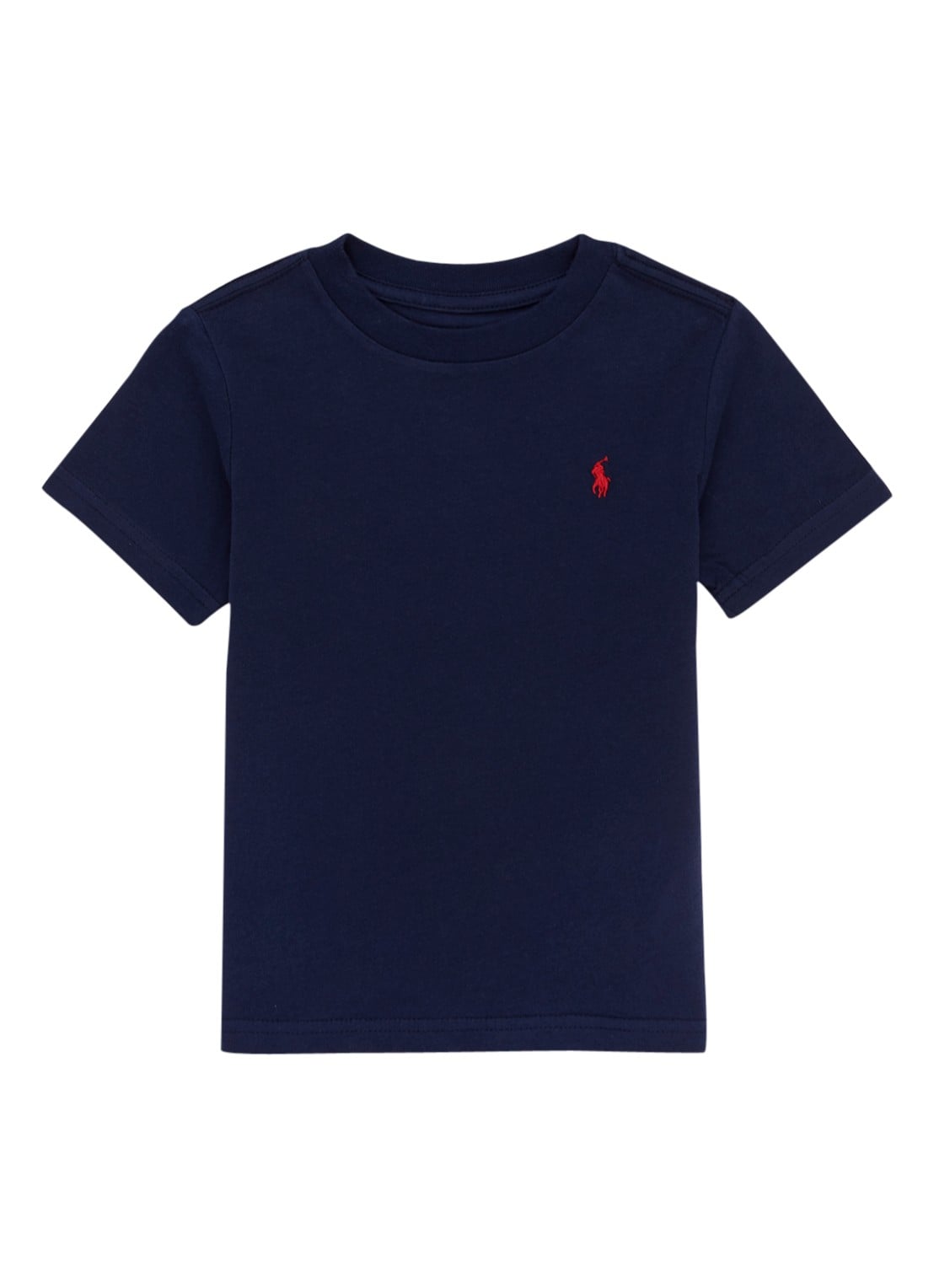 Ralph Lauren T-shirt met logoborduring - voorkant donkerblauw