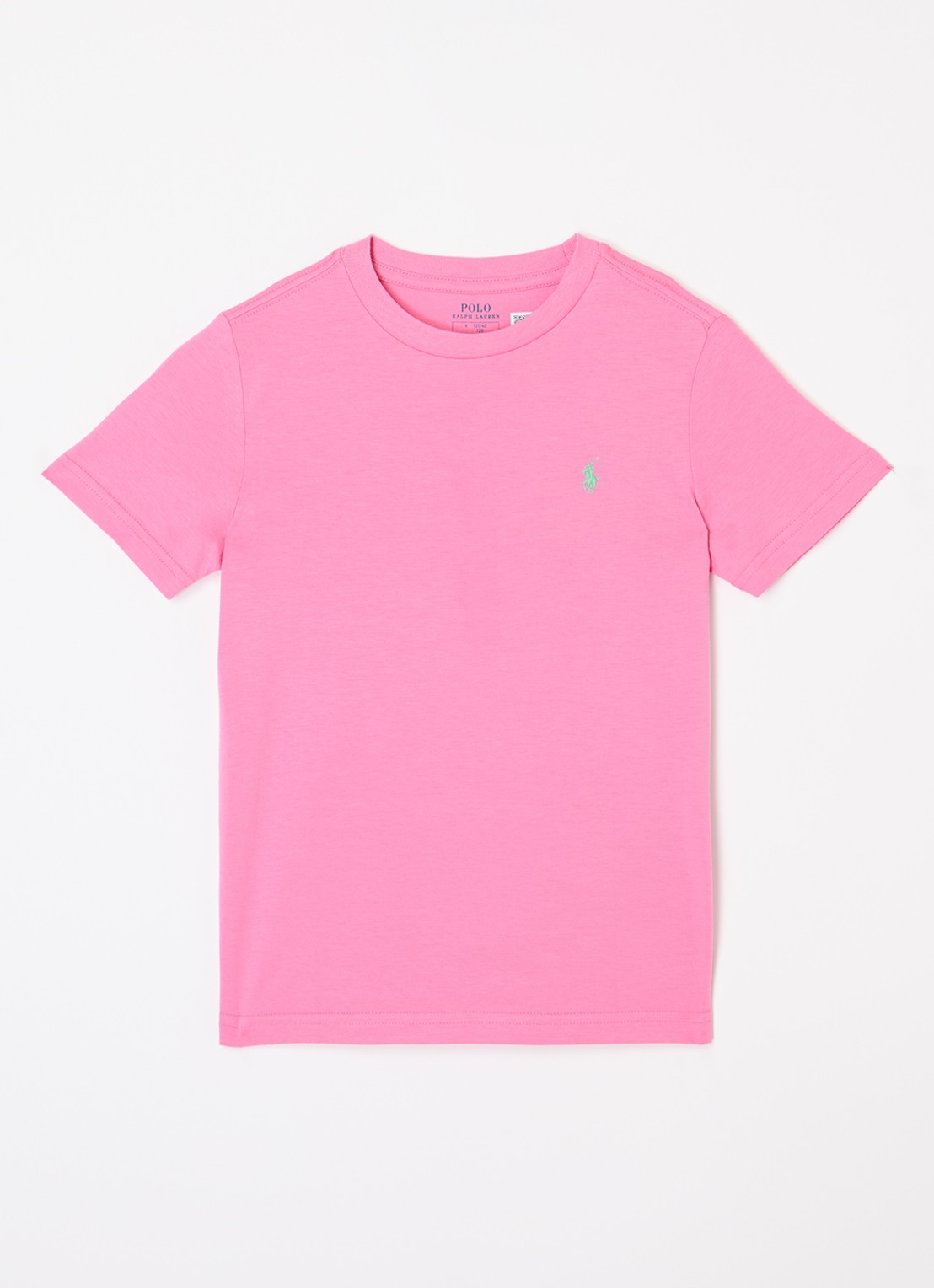 Ralph Lauren T-shirt met logoborduring - voorkant roze