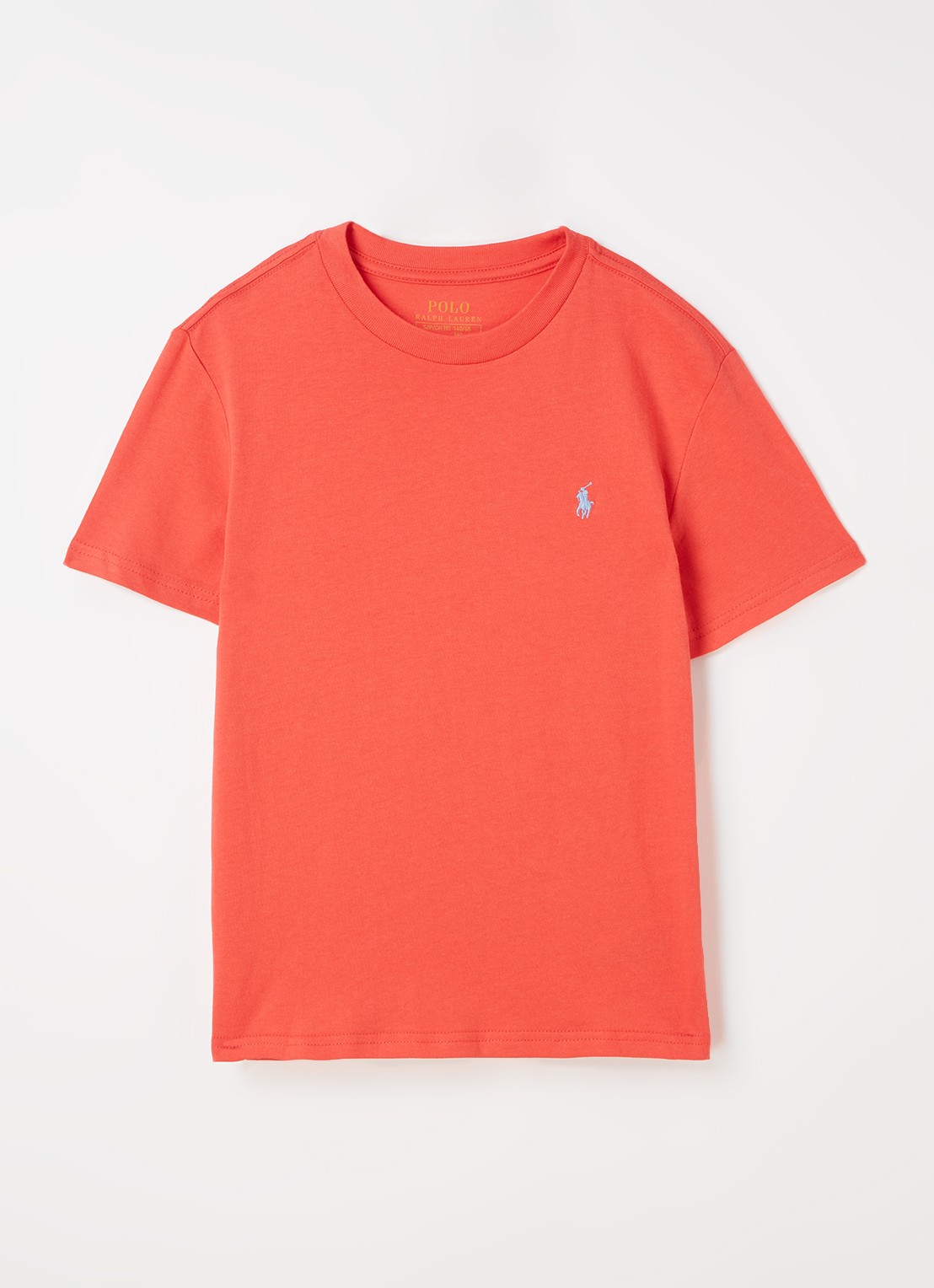 Ralph Lauren T-shirt met logoborduring - voorkant steenrood
