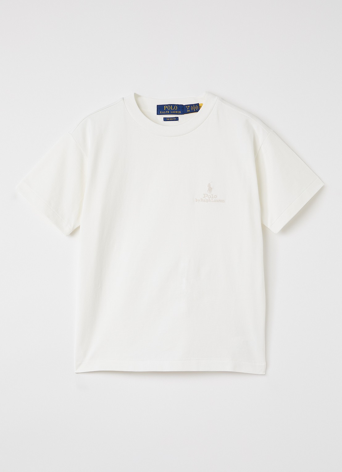 Ralph Lauren T-shirt met logoborduring - voorkant ivoor