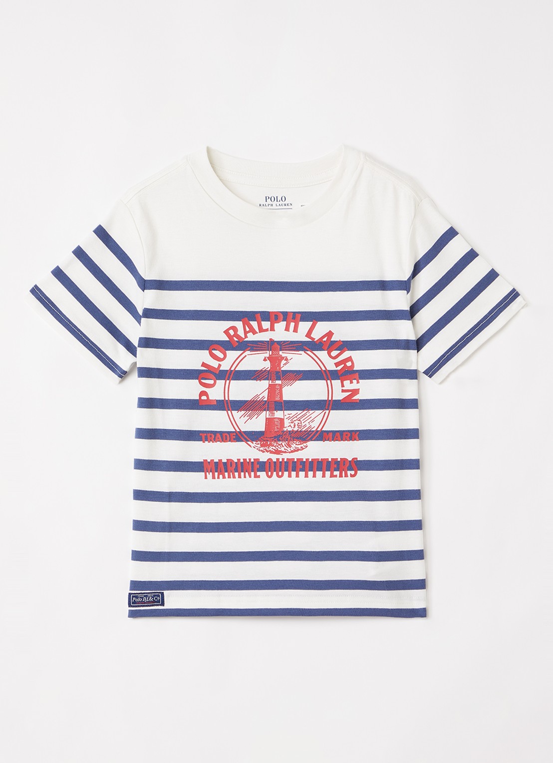 Ralph Lauren T-shirt met logoborduring - voorkant blauw