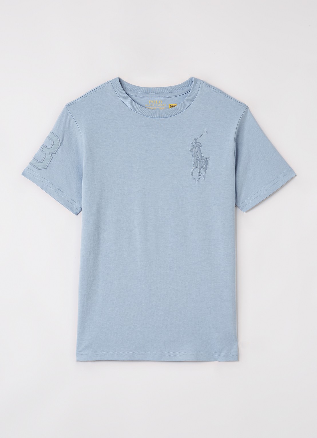 Ralph Lauren T-shirt met logoborduring - voorkant blauw