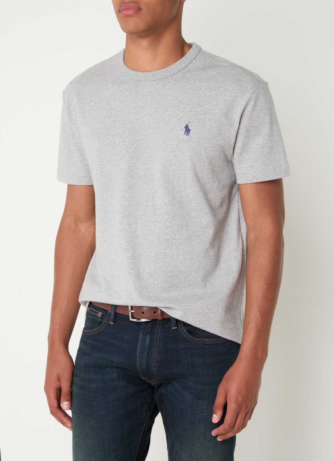 Ralph Lauren T-shirt met logoborduring  - detail 2 andover heather / grijs