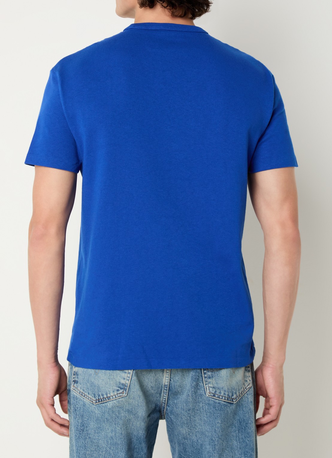Ralph Lauren T-shirt met logoborduring  - achterkant kobaltblauw