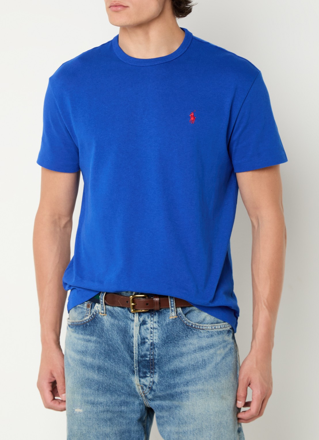 Ralph Lauren T-shirt met logoborduring  - detail 4 kobaltblauw