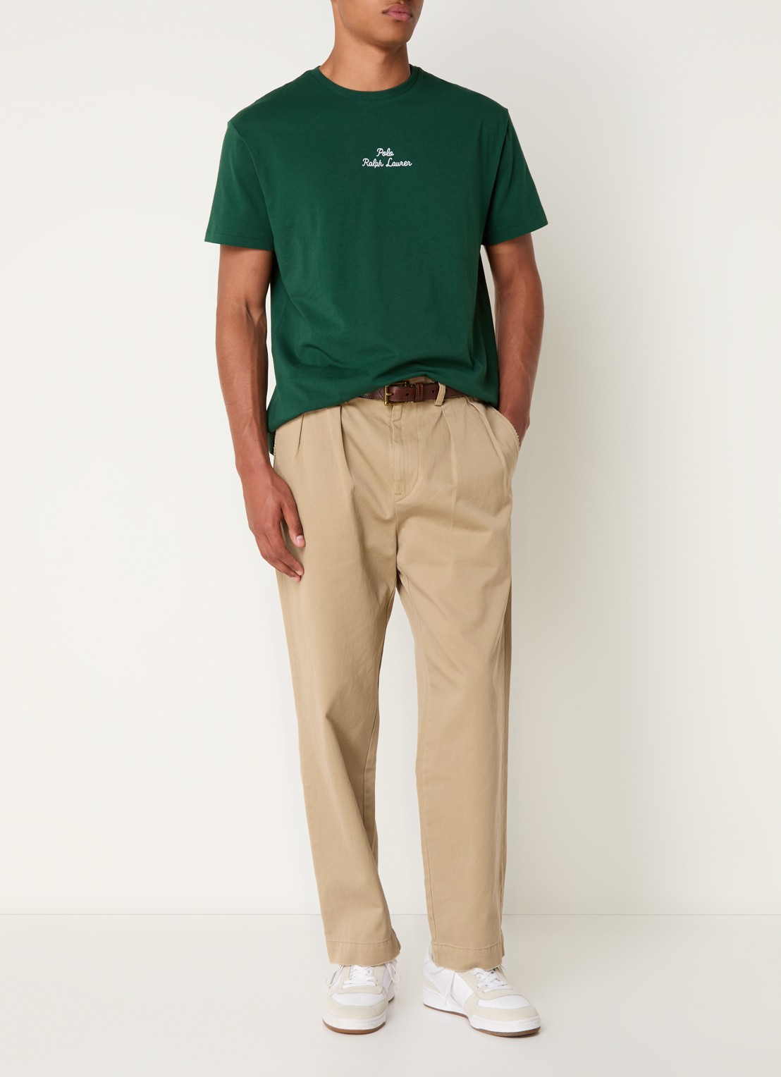 Ralph Lauren T-shirt met logoborduring - voorkant 4 vintage pine / donkergroen
