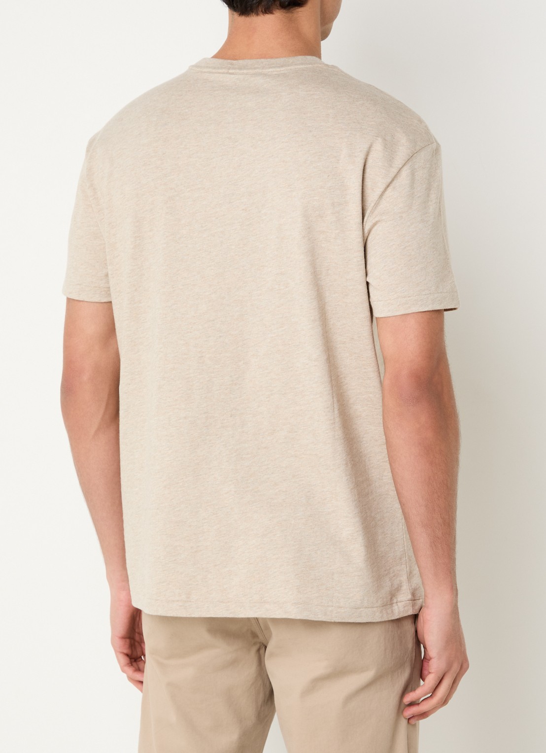 Ralph Lauren T-shirt met logoborduring - achterkant 4 tuscan beige heather / beige