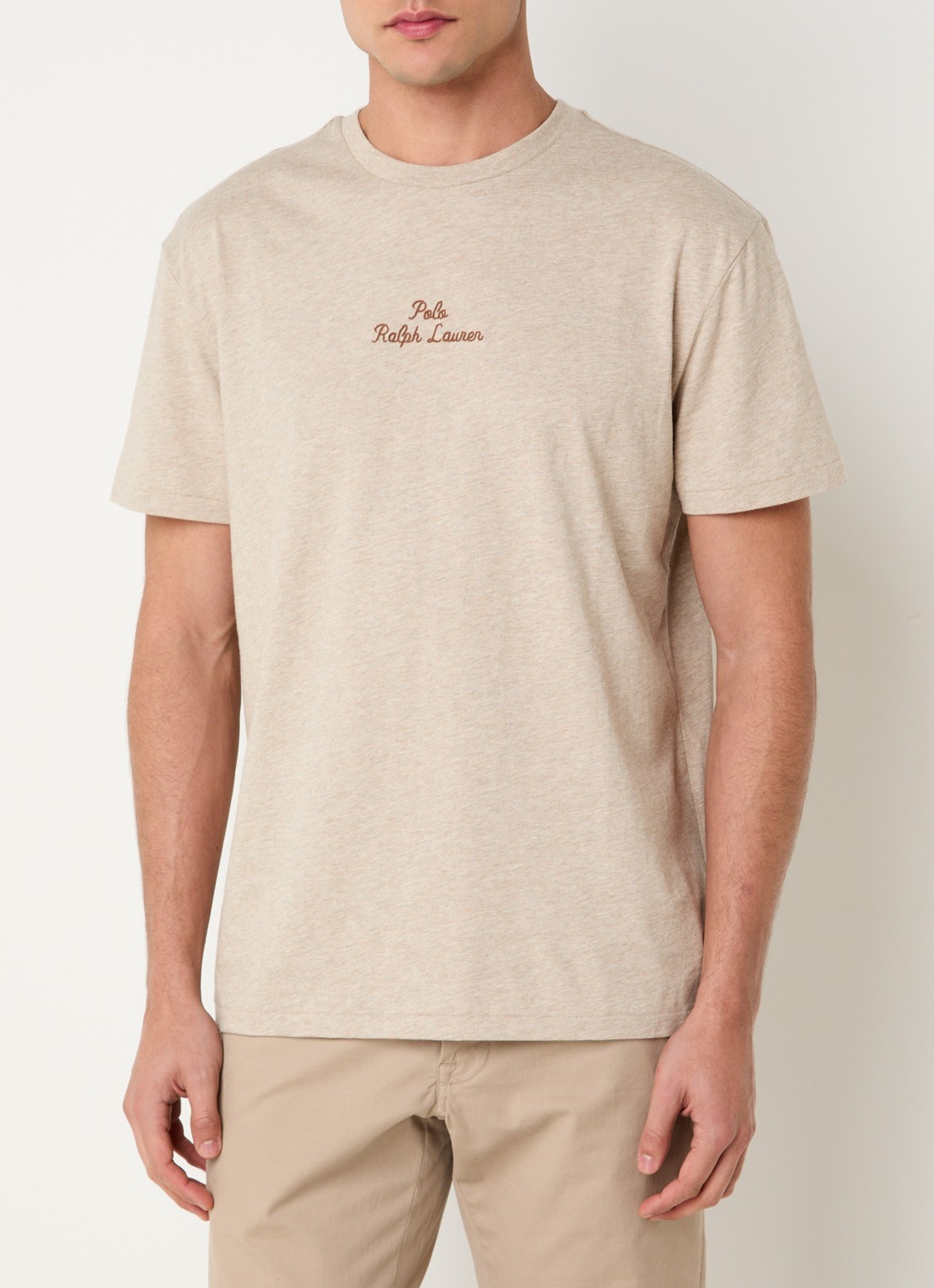 Ralph Lauren T-shirt met logoborduring - detail tuscan beige heather / beige