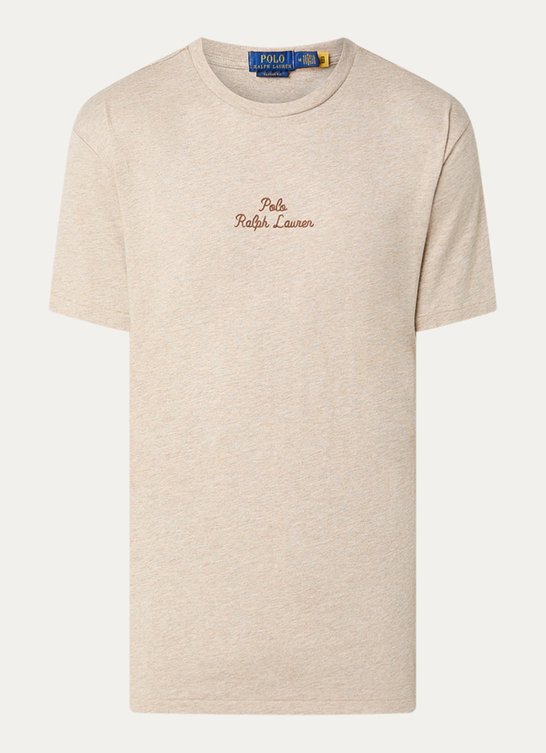 Ralph Lauren T-shirt met logoborduring - voorkant 2 tuscan beige heather / beige