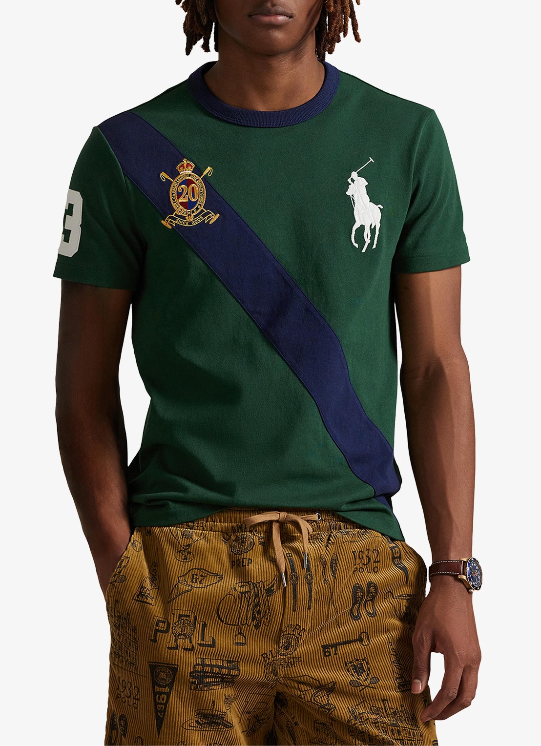 Ralph Lauren T-shirt met logoborduring - detail vintage pine / donkergroen