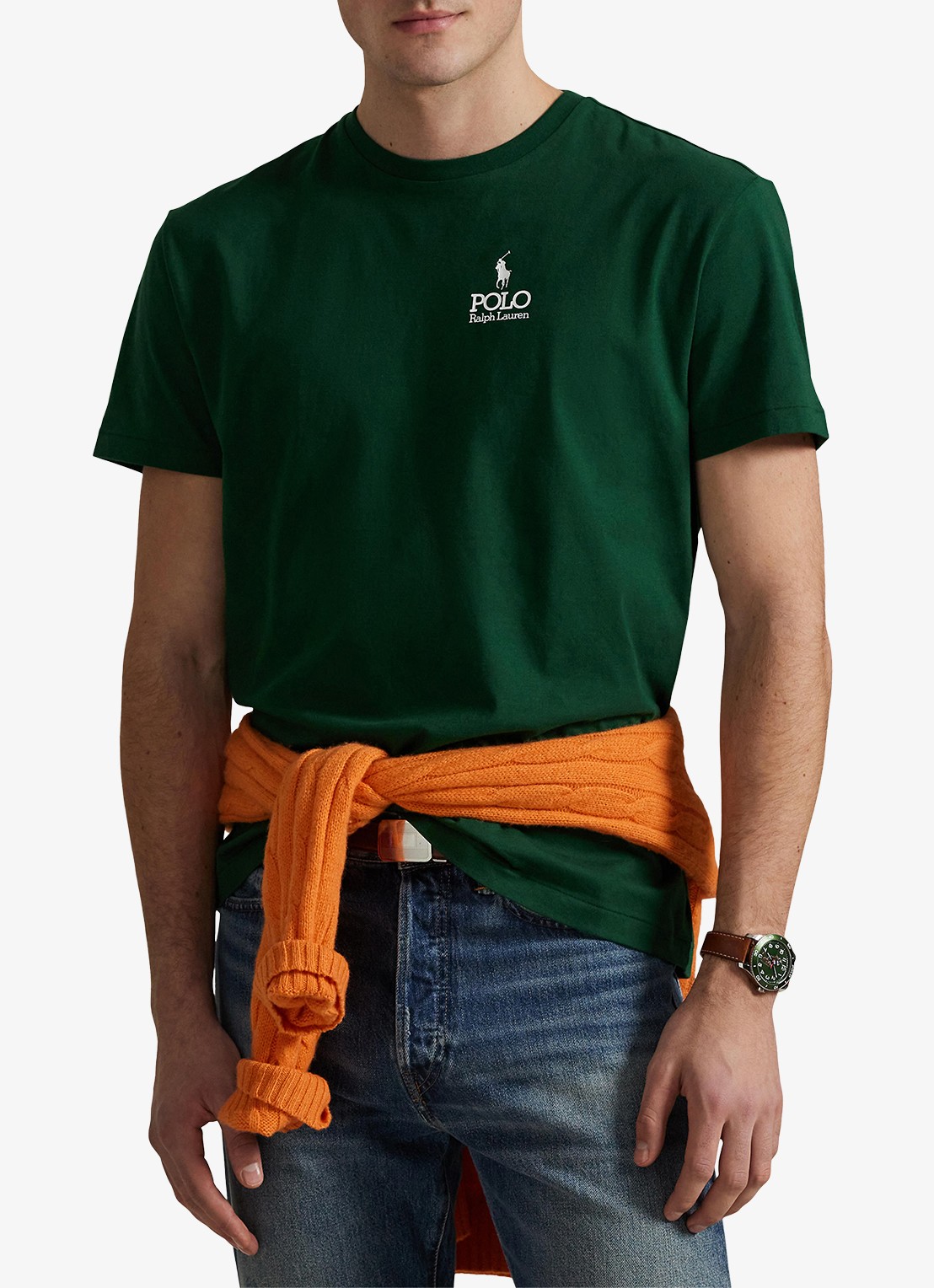 Ralph Lauren T-shirt met logoborduring - detail new forest / donkergroen