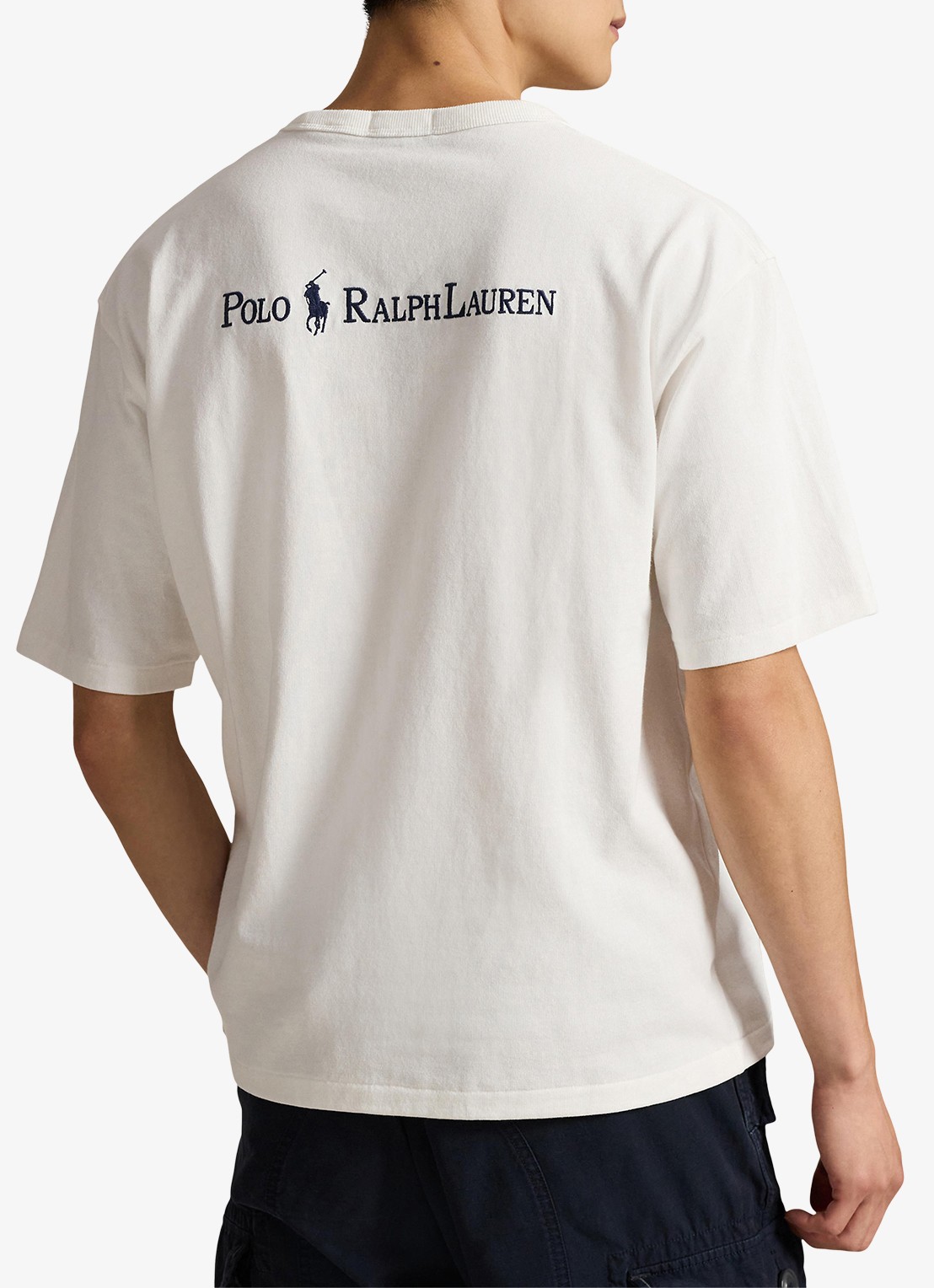 Ralph Lauren T-shirt met logoborduring - achterkant 5 deckwash white / wit