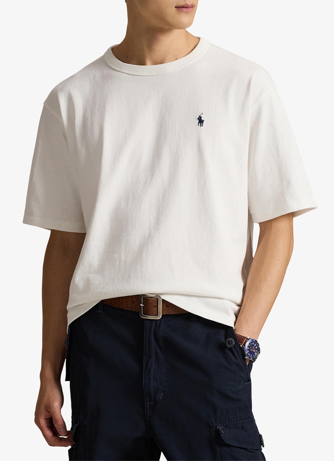 Ralph Lauren T-shirt met logoborduring - detail deckwash white / wit
