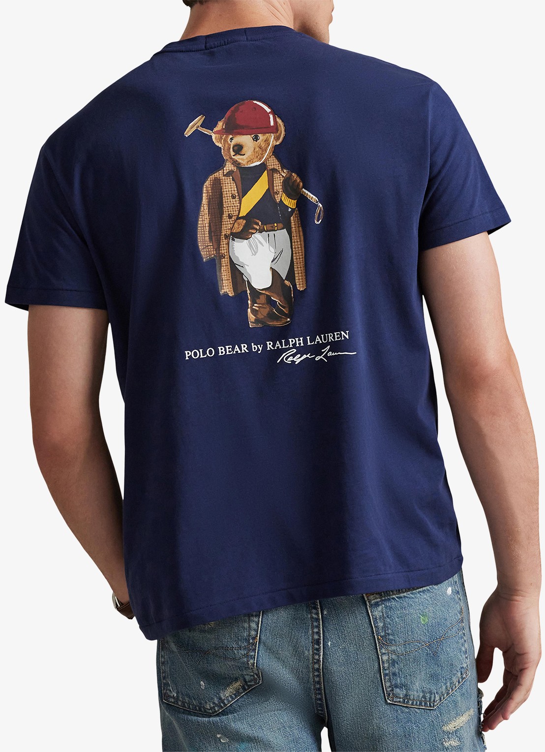 Ralph Lauren T-shirt met logoborduring - achterkant newport navy / donkerblauw