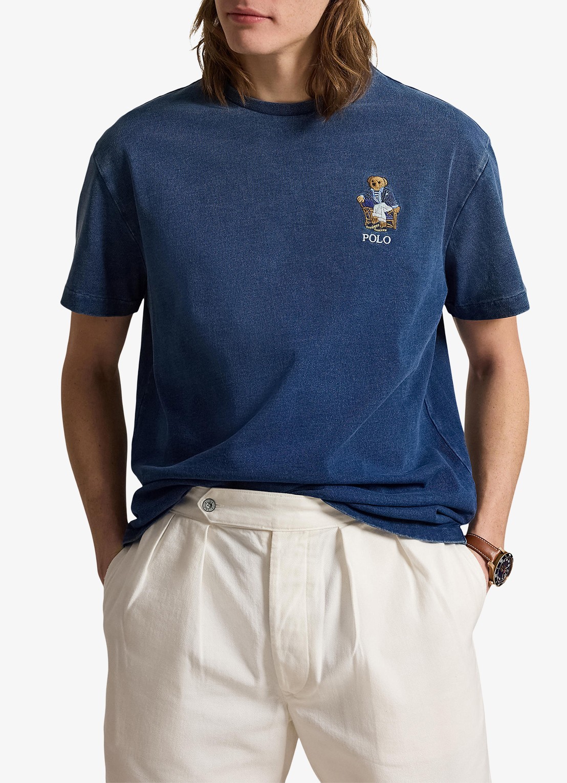 Ralph Lauren T-shirt met logoborduring - detail newport bear-dark indigo / indigo