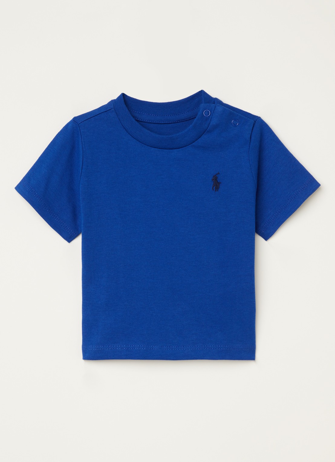 Ralph Lauren T-shirt met logoborduring - voorkant blauw