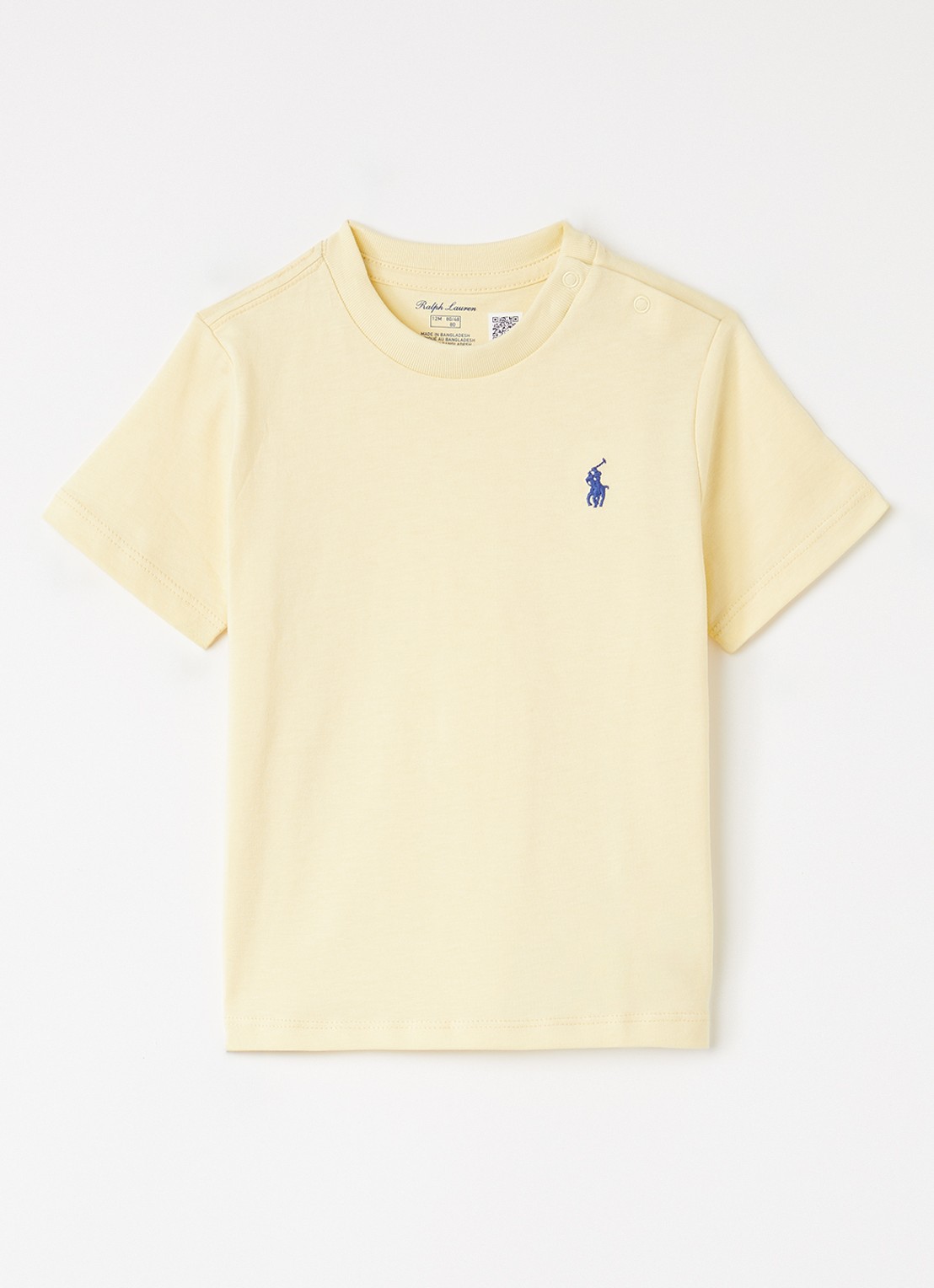 Ralph Lauren T-shirt met logoborduring - voorkant lichtgeel