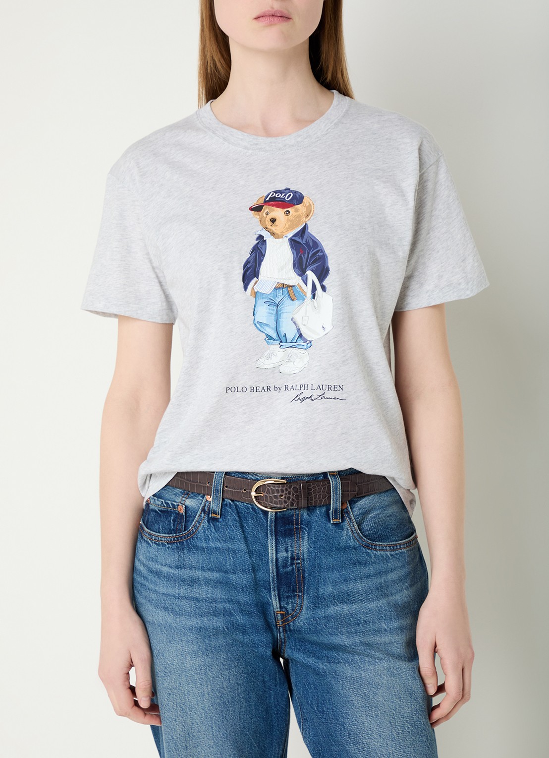 Ralph Lauren T-shirt met logoprint - detail grijsmele