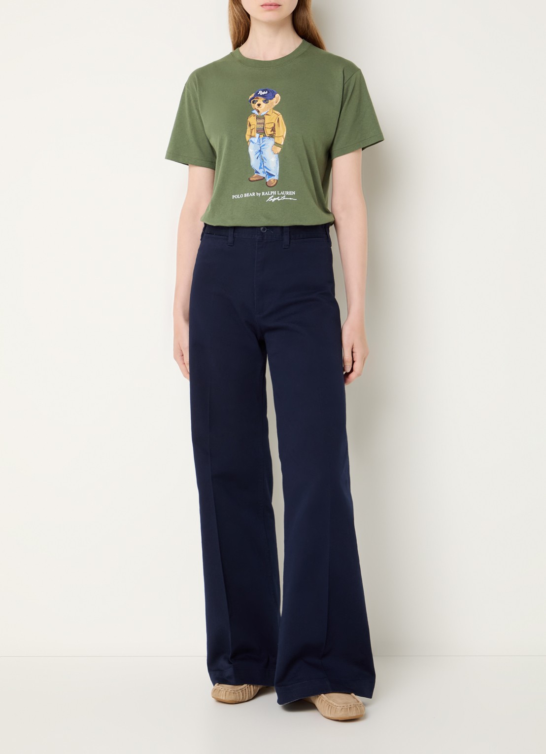 Ralph Lauren T-shirt met logoprint - voorkant 4 mosgroen