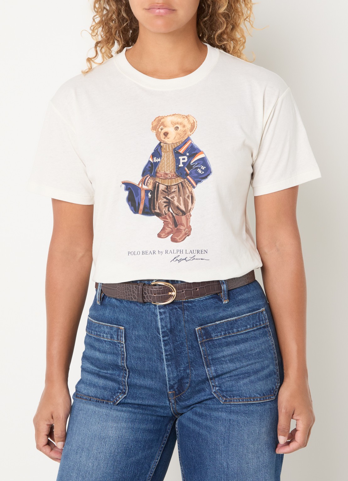Ralph Lauren T-shirt met logoprint - detail 3 gebroken wit