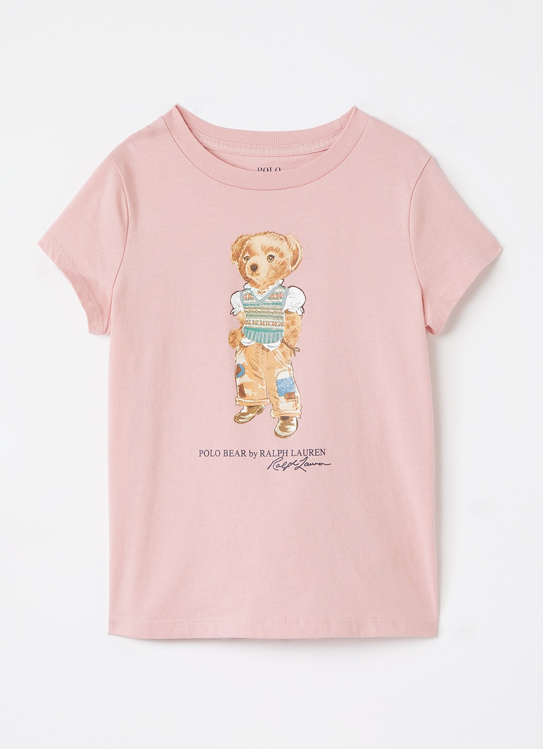 Ralph Lauren T-shirt met logoprint - voorkant roze
