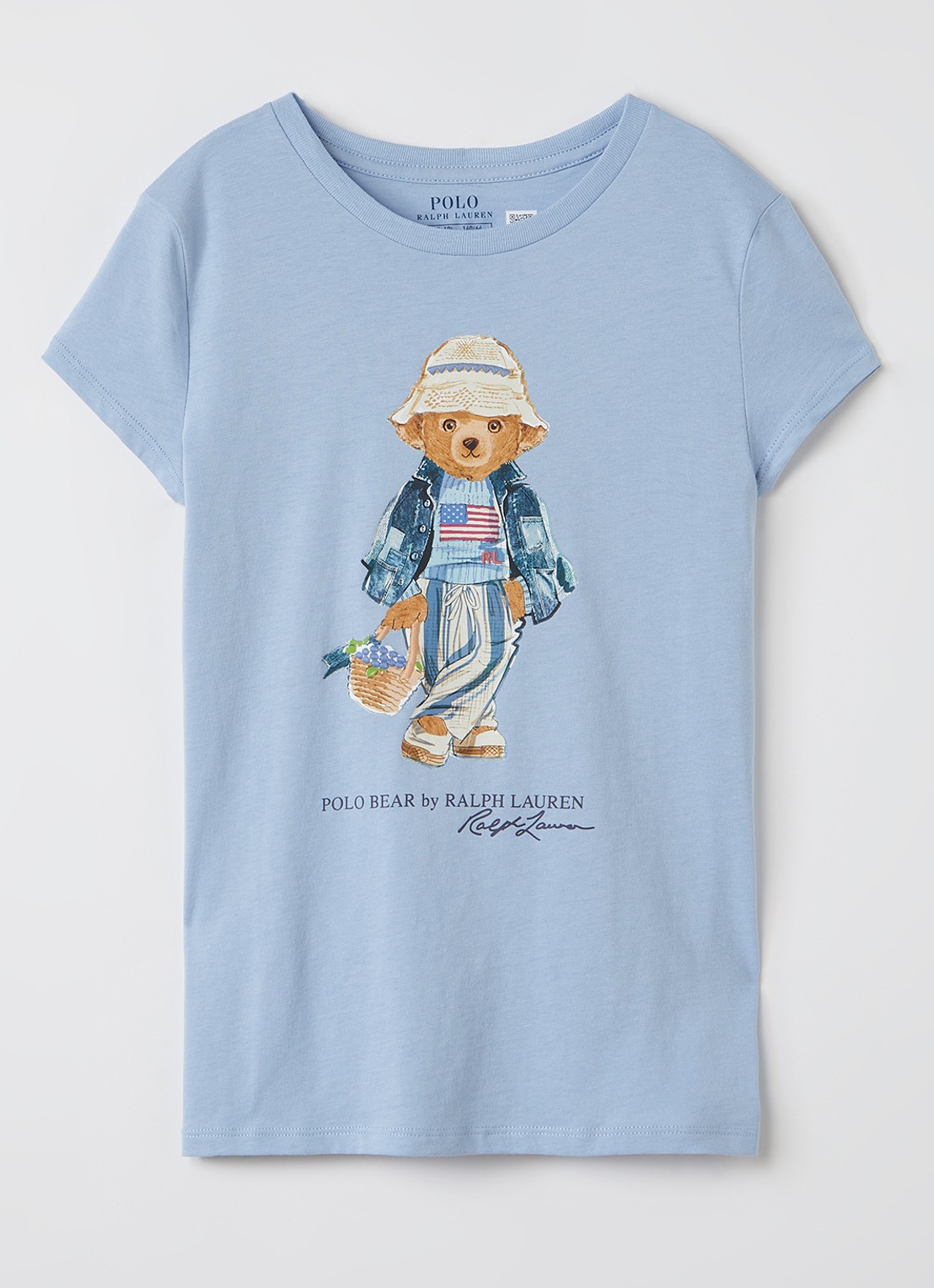 Ralph Lauren T-shirt met logoprint - voorkant lichtblauw