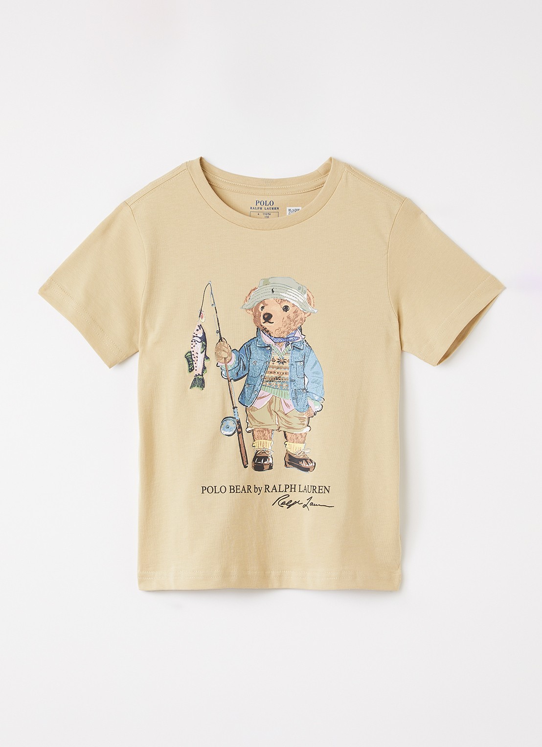 Ralph Lauren T-shirt met logoprint - voorkant khaki