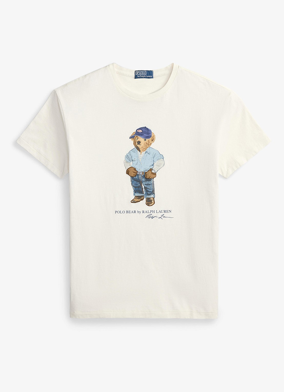 Ralph Lauren T-shirt met logoprint - voorkant nevis / gebroken wit