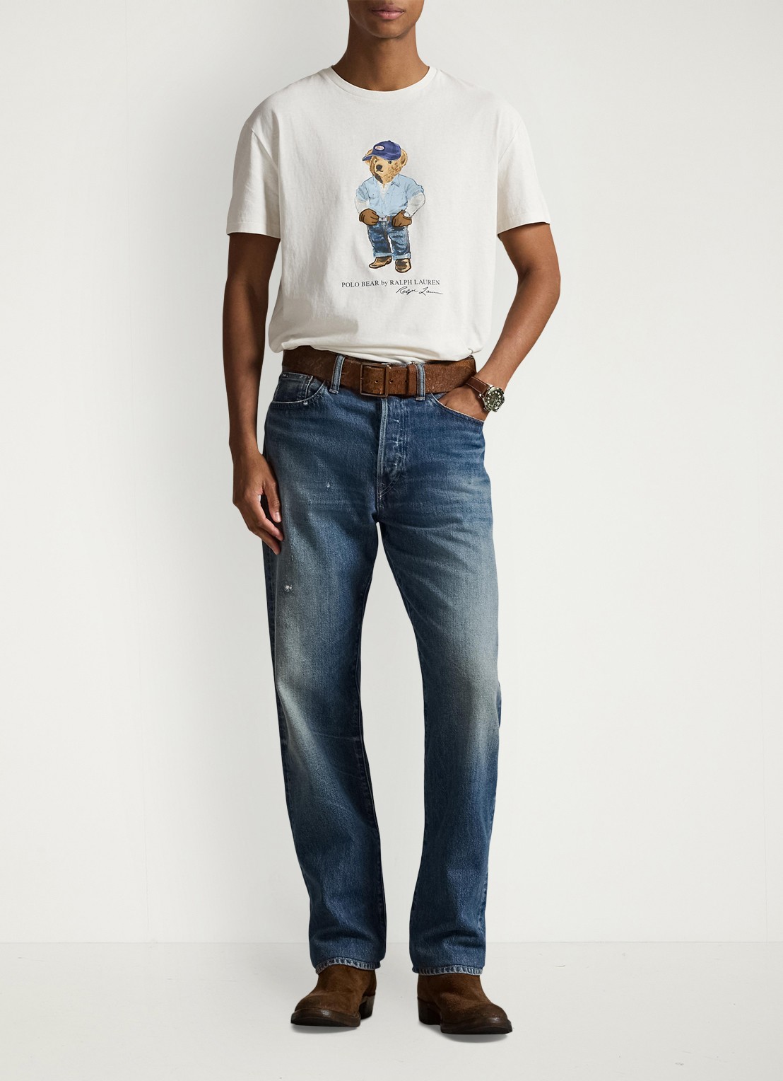 Ralph Lauren T-shirt met logoprint - voorkant 2 nevis / gebroken wit