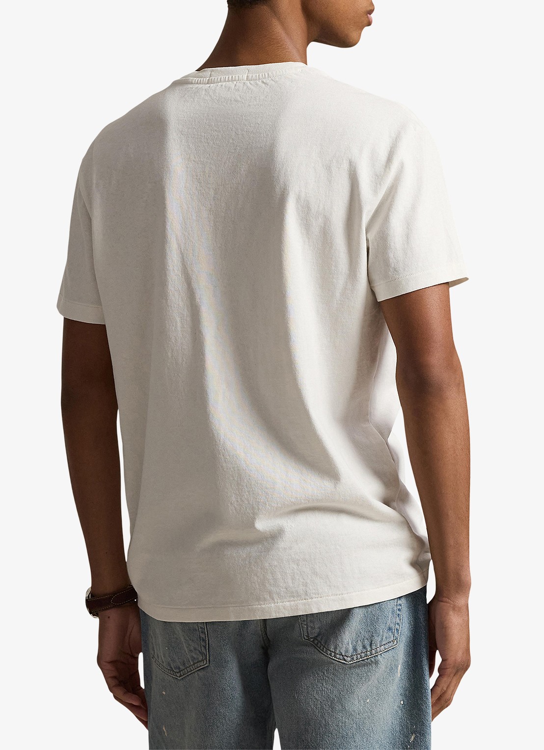 Ralph Lauren T-shirt met logoprint - achterkant deckwash white / wit